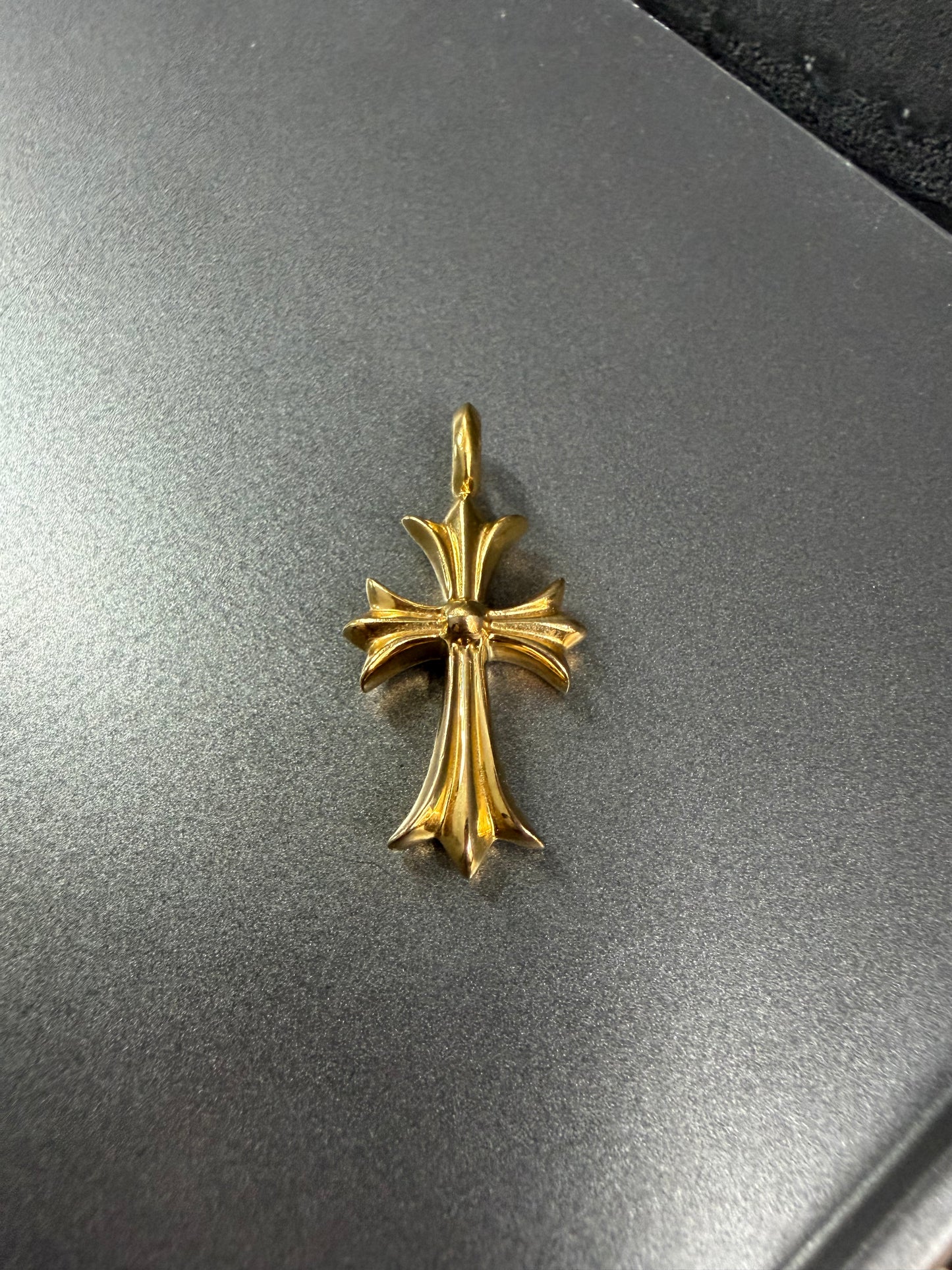 Chrome Hearts 22k Tiny Cross Pendant with Diamonds