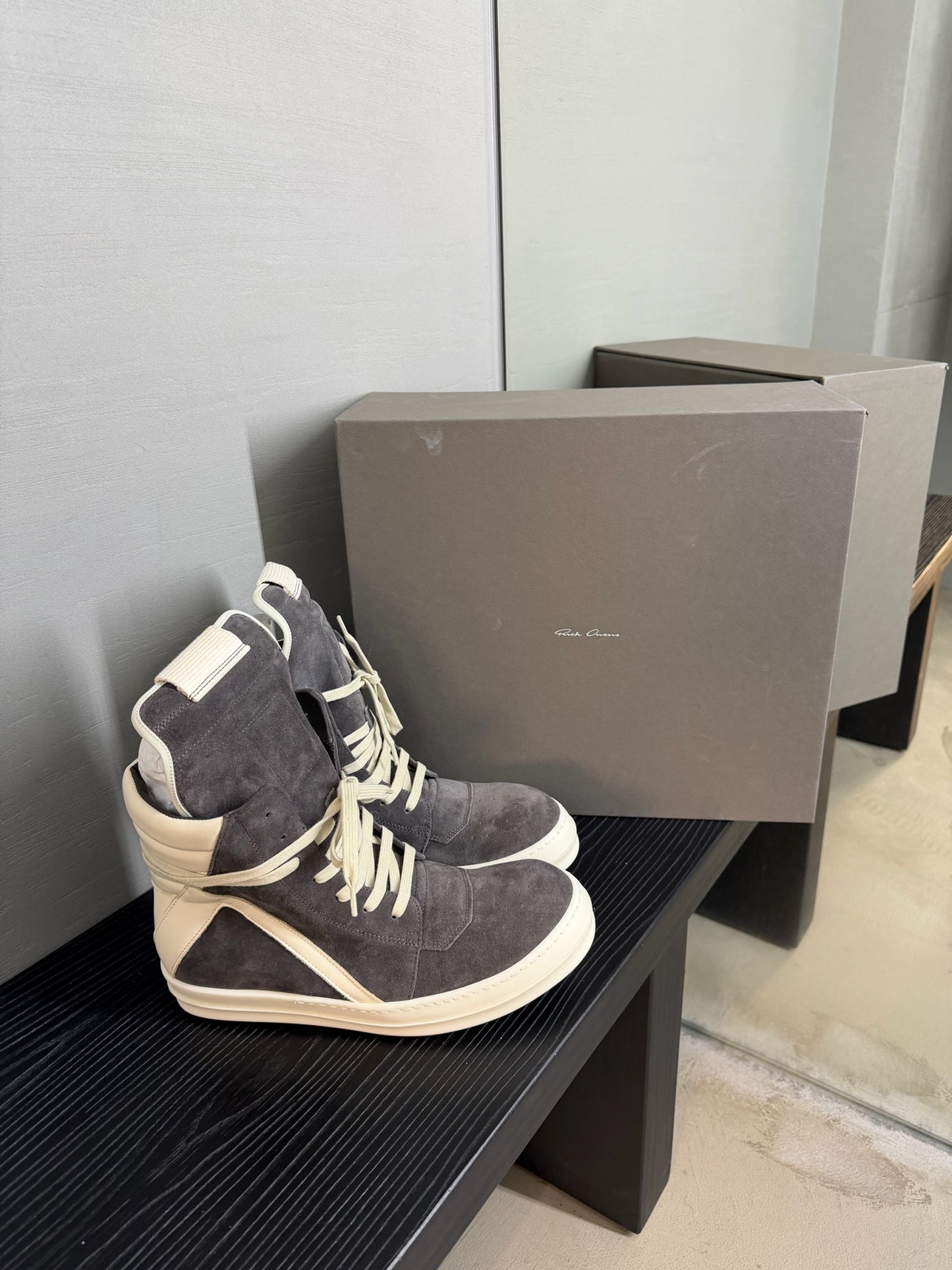Rick Owens Geobasket suede sneakers