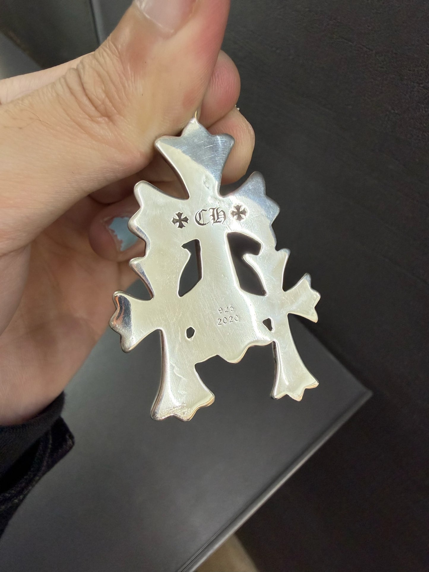 Chrome Hearts Triple Cross Ring with Diamonds