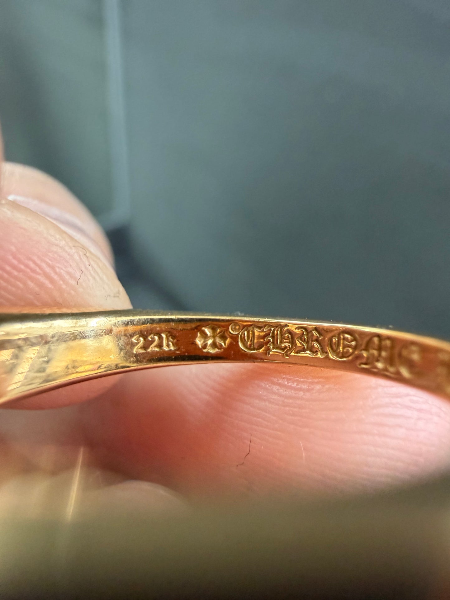 Chrome Hearts 22k Baby Classic Floral Cross Ring