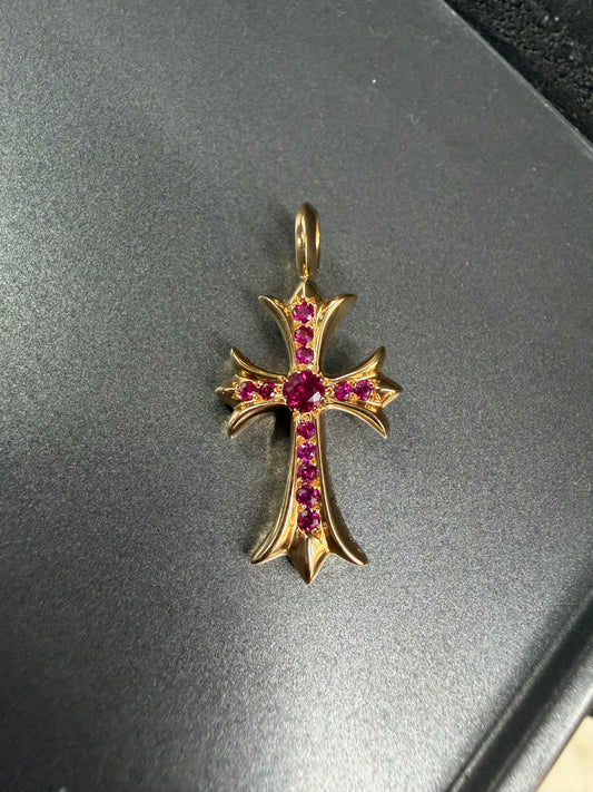 Chrome Hearts 22K Tiny Pendant with Red Ruby