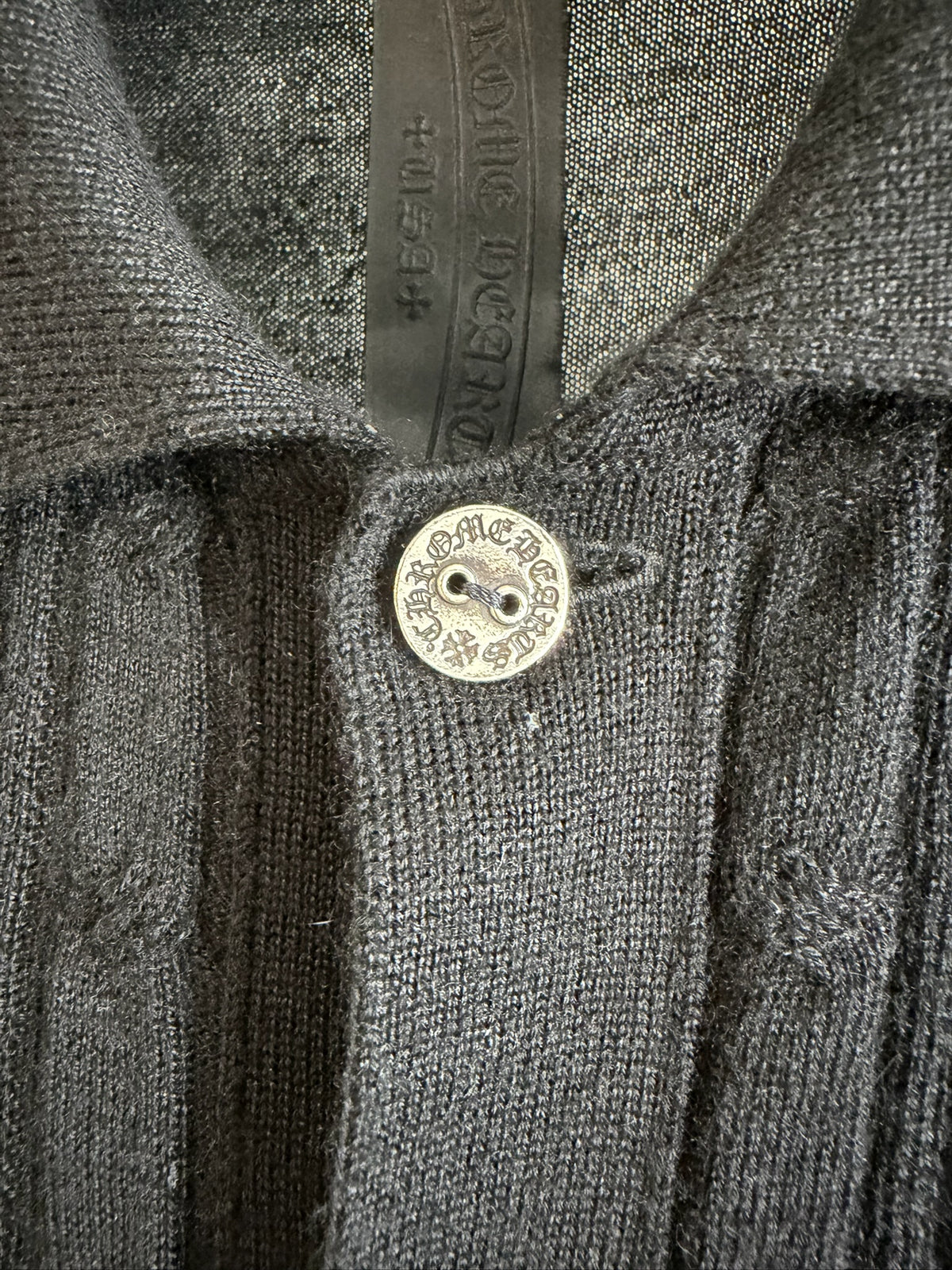 Chrome Hearts Silk Cashmere Cross Patch Switchblade Cardigan