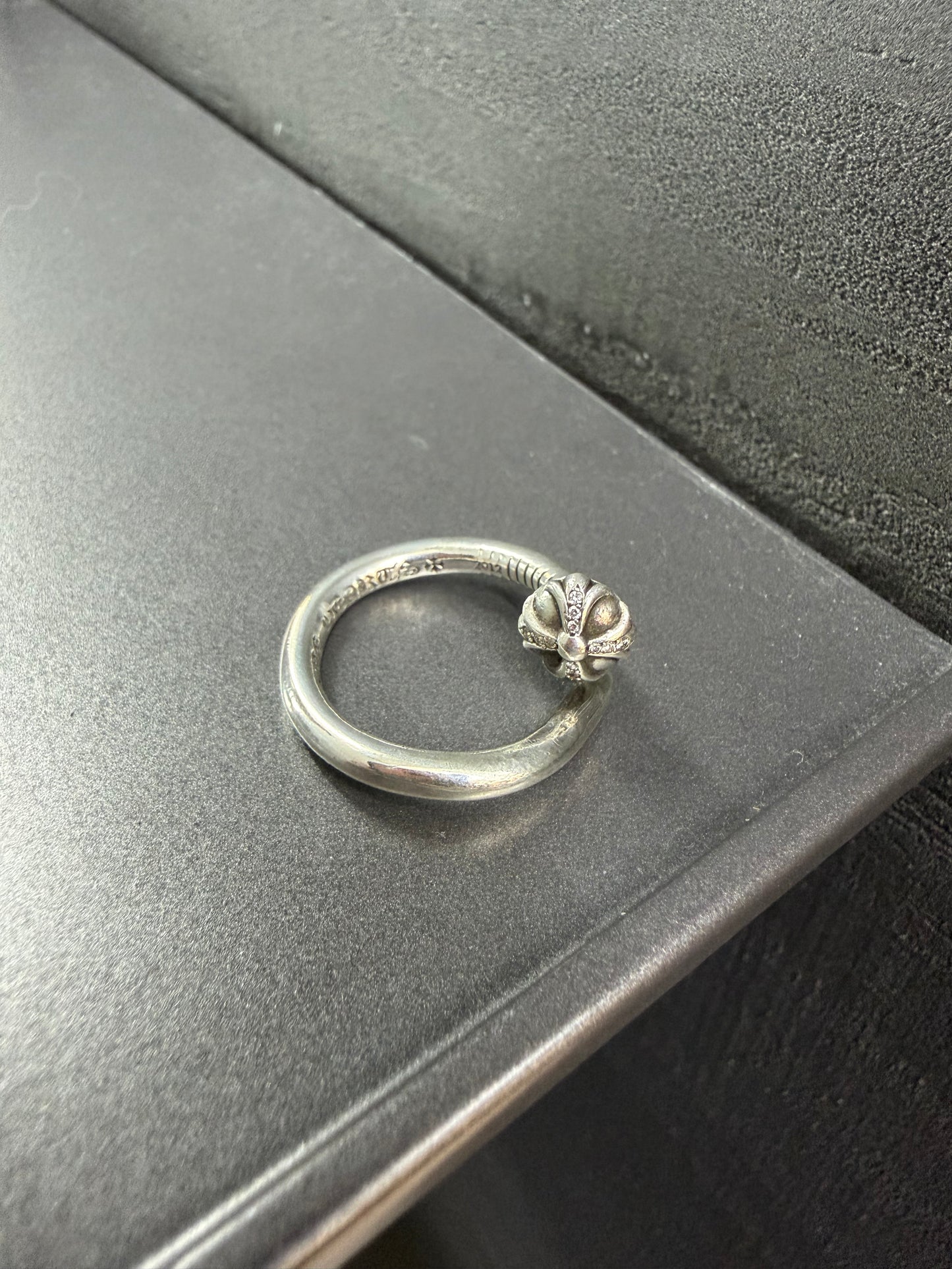 Chrome Hearts Nail Ring with Diamonds