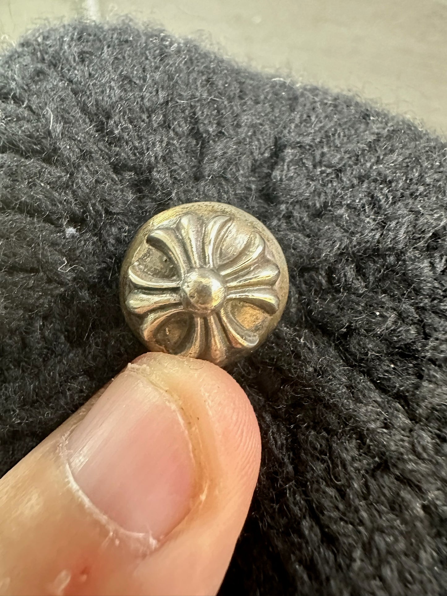 Chrome Hearts Triple Leather Cross Patch Pendant Beanie