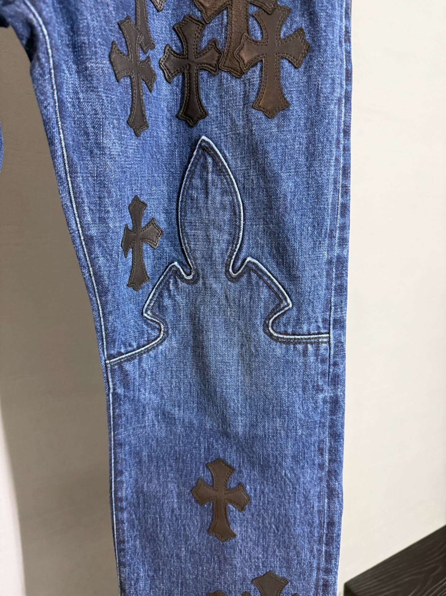 Chrome Hearts Turbo Diesel Fleur Knee Jeans