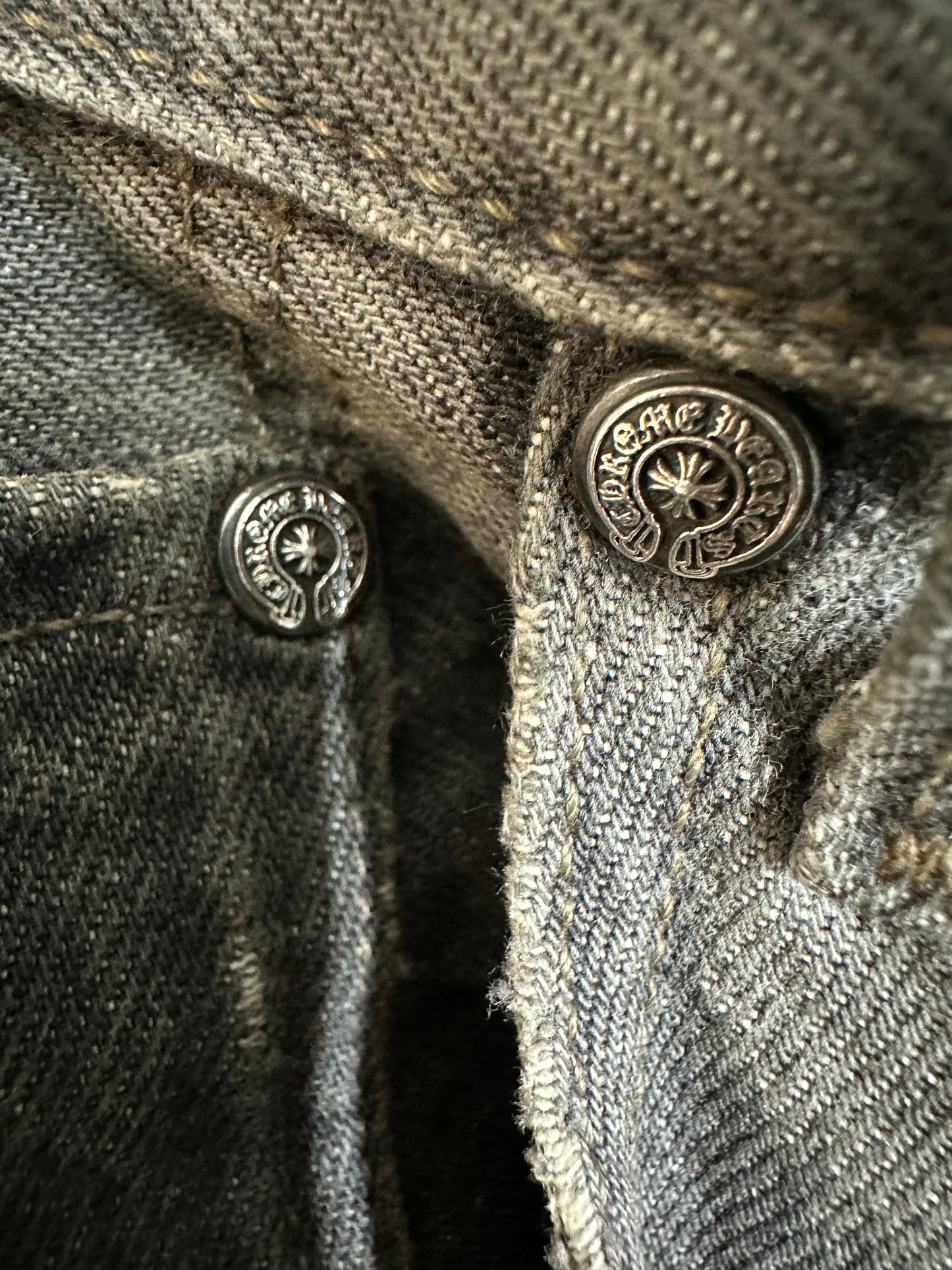 Chrome Hearts Leather Patched 501 Levis Jeans