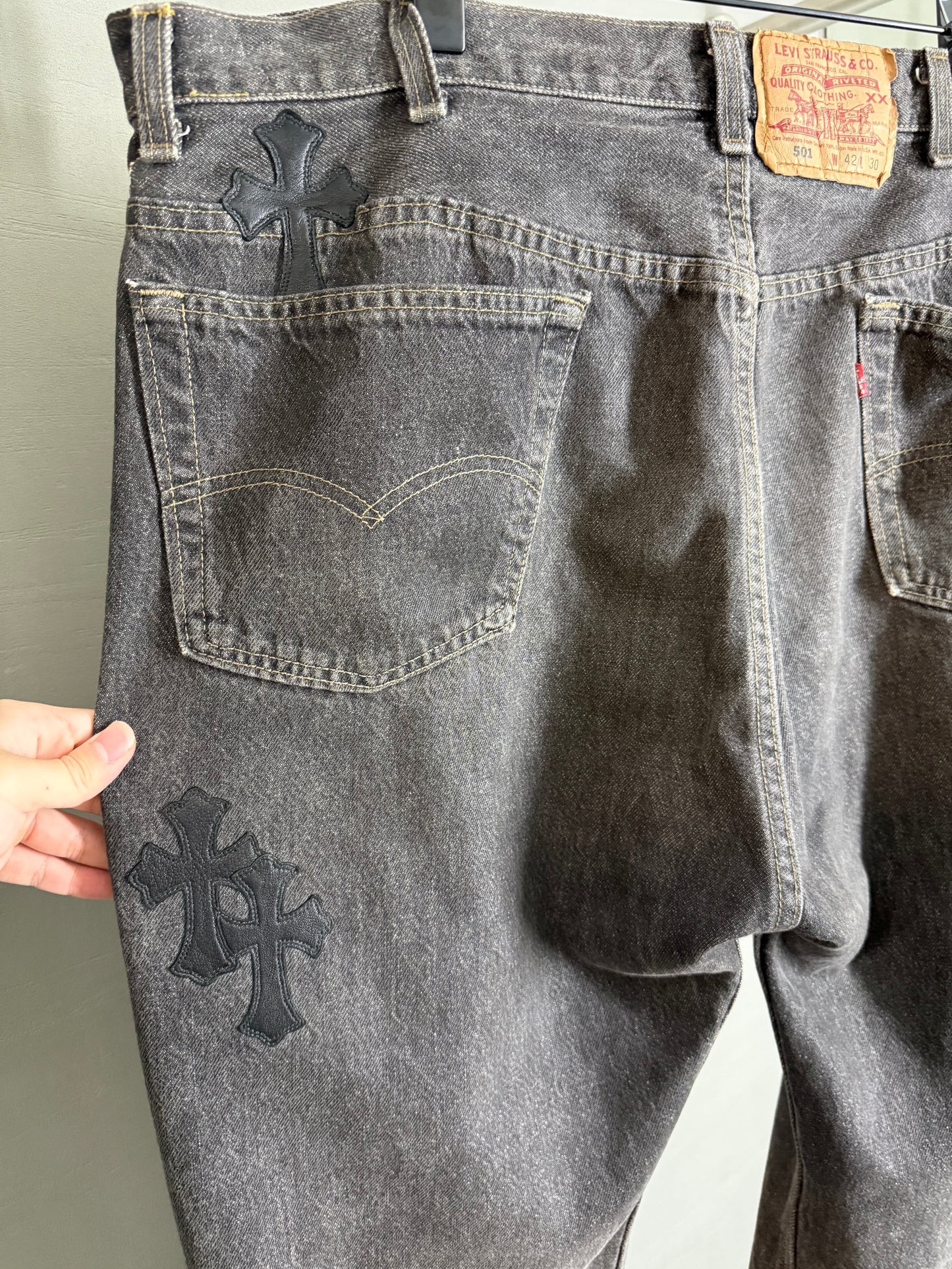 Chrome Hearts 501 Cross Patch Jeans