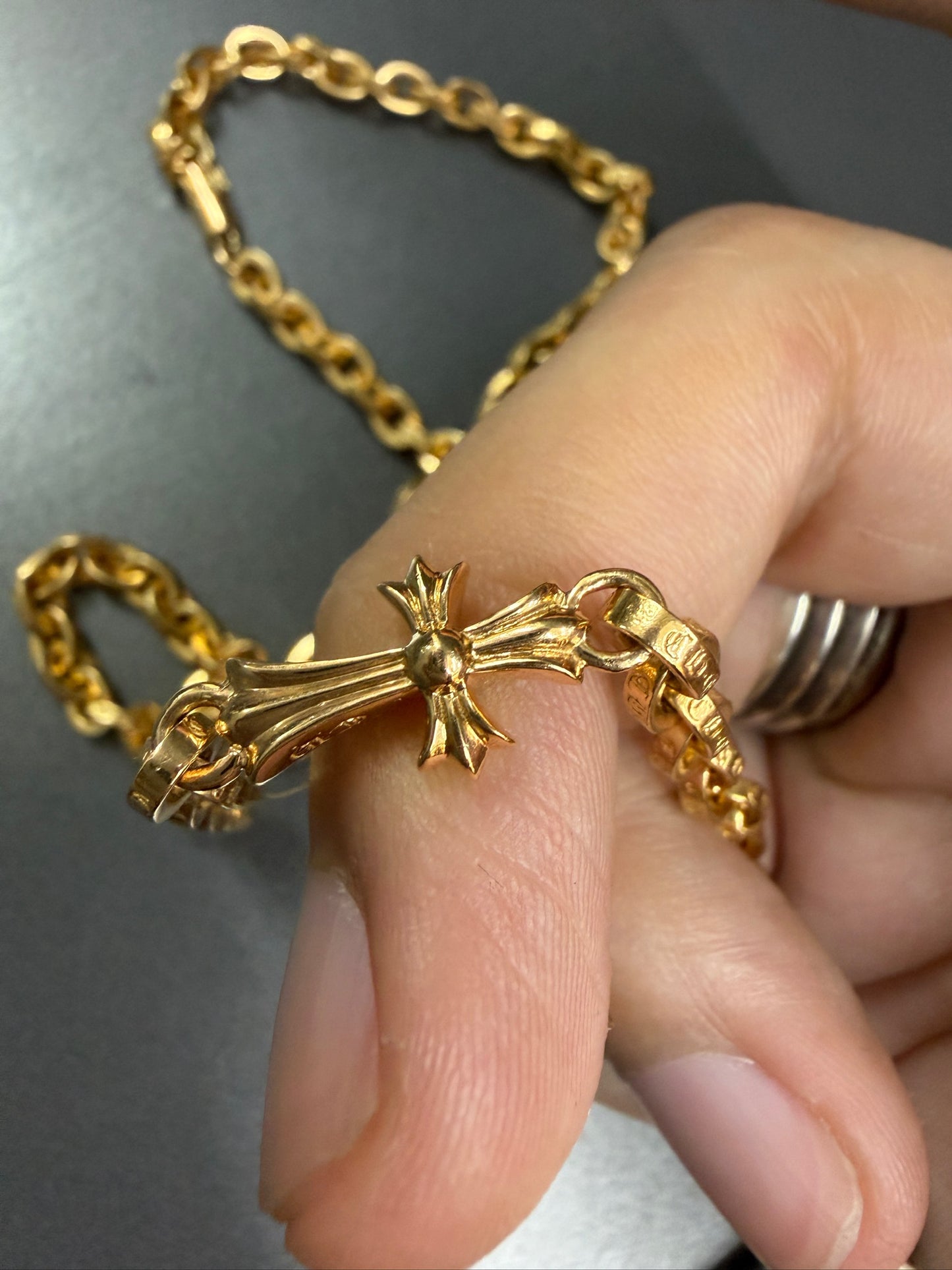 Chrome Hearts 22K Paperfat with Diamonds Necklace