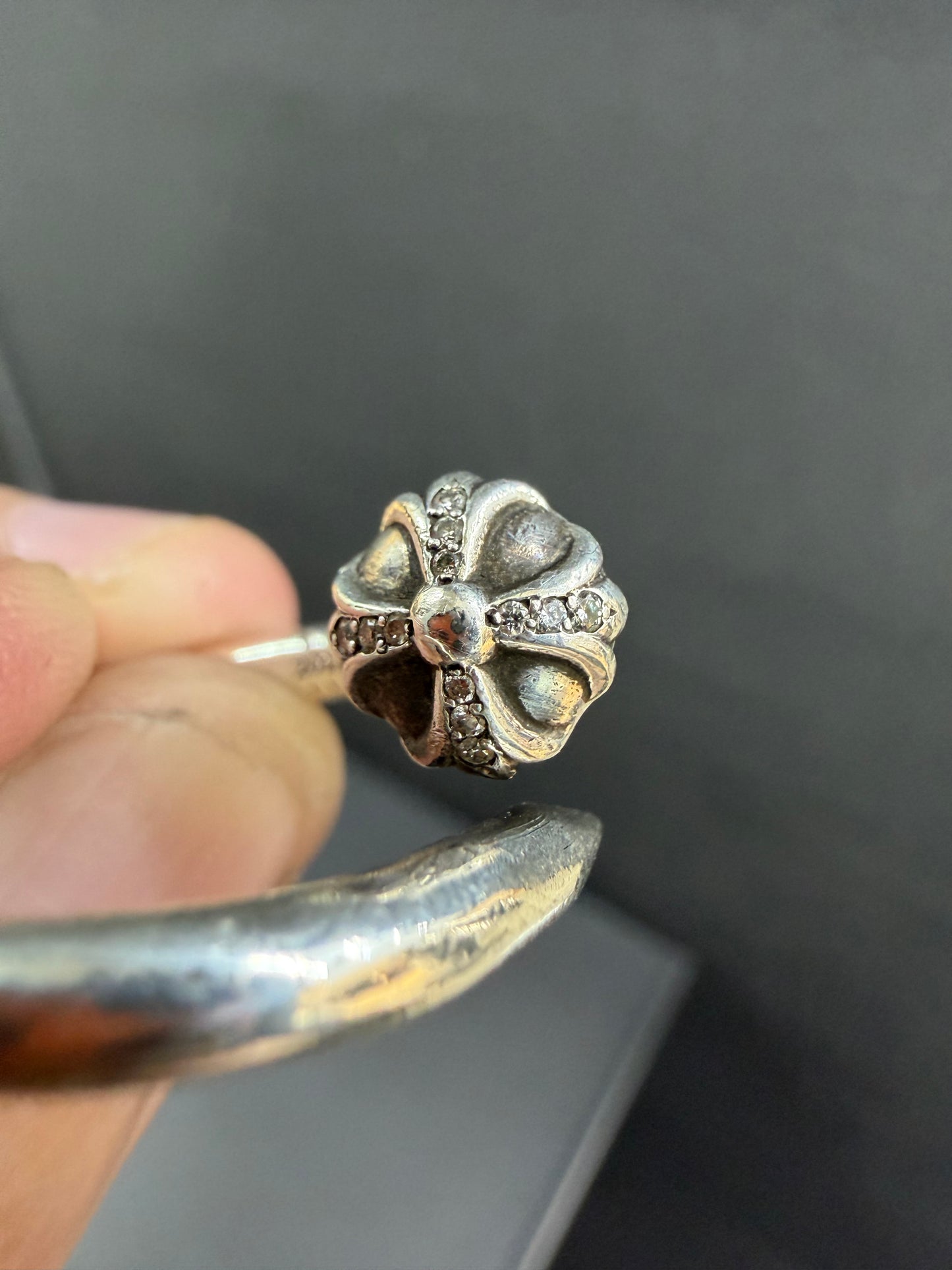 Chrome Hearts Nail Ring with Diamonds
