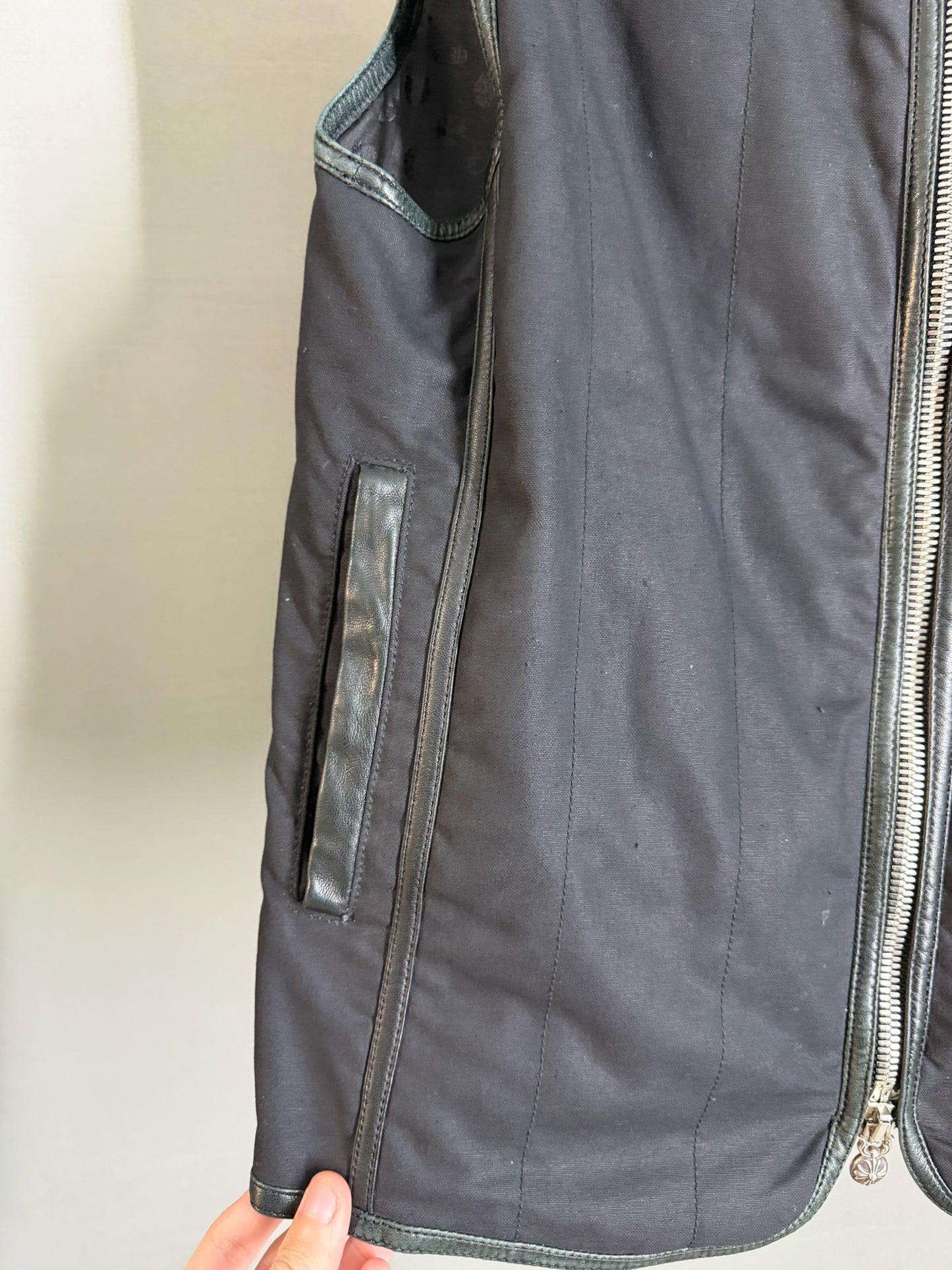 Chrome Hearts Leather Cross Patch Vest