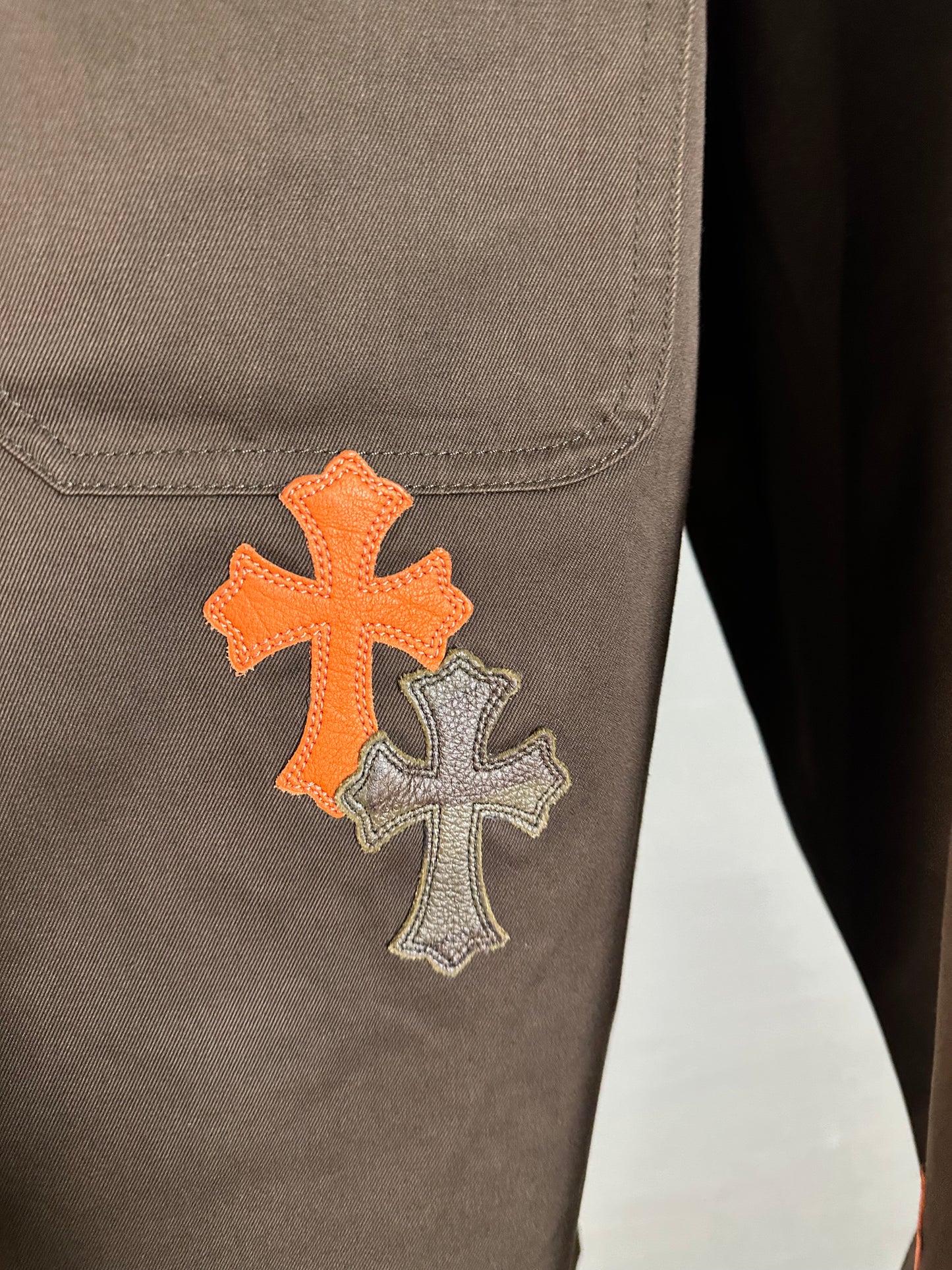 Chrome Hearts Camouflage & Orange Patch Work Dog Jacket