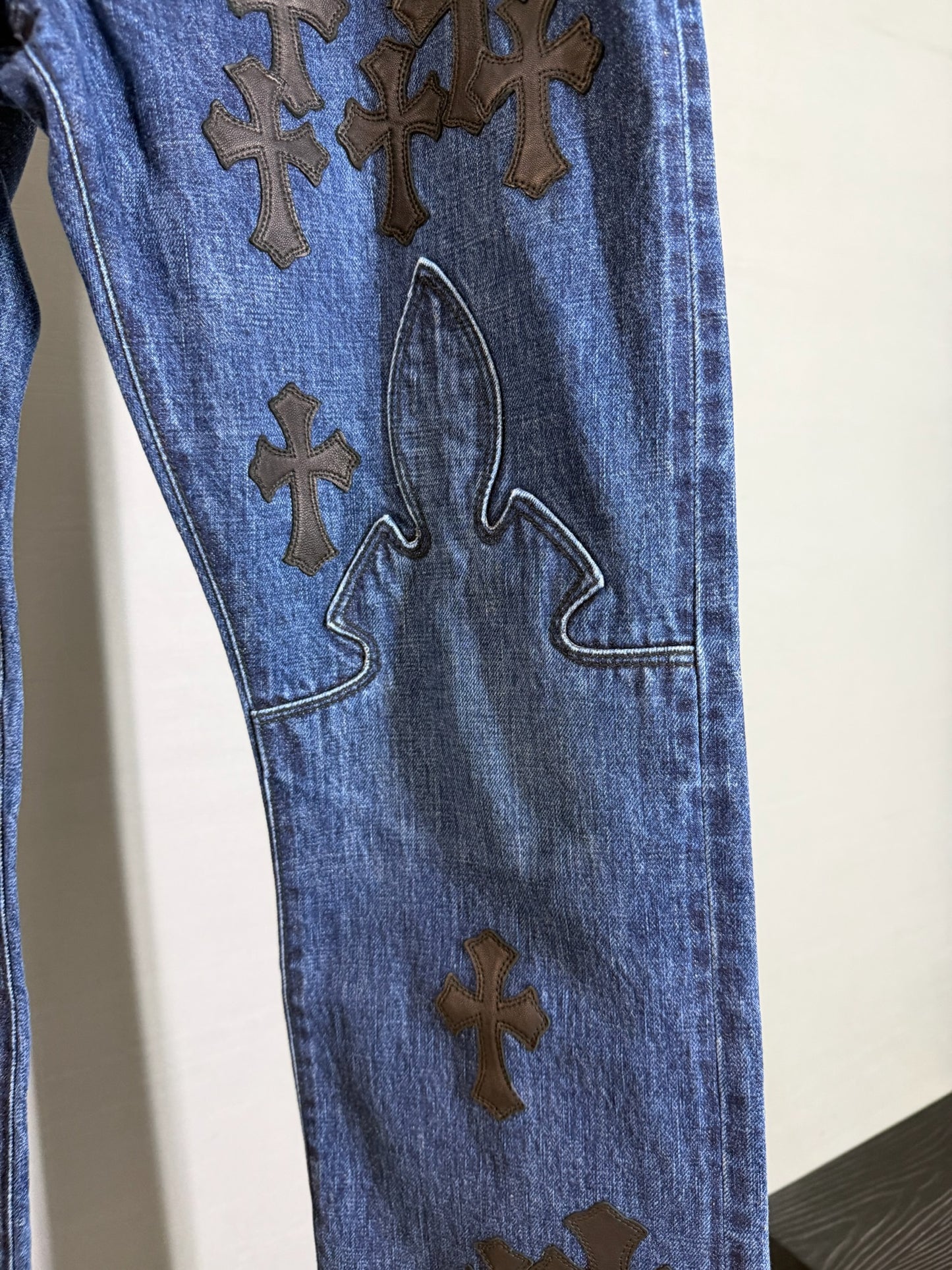 Chrome Hearts Turbo Diesel Fleur Knee Jeans
