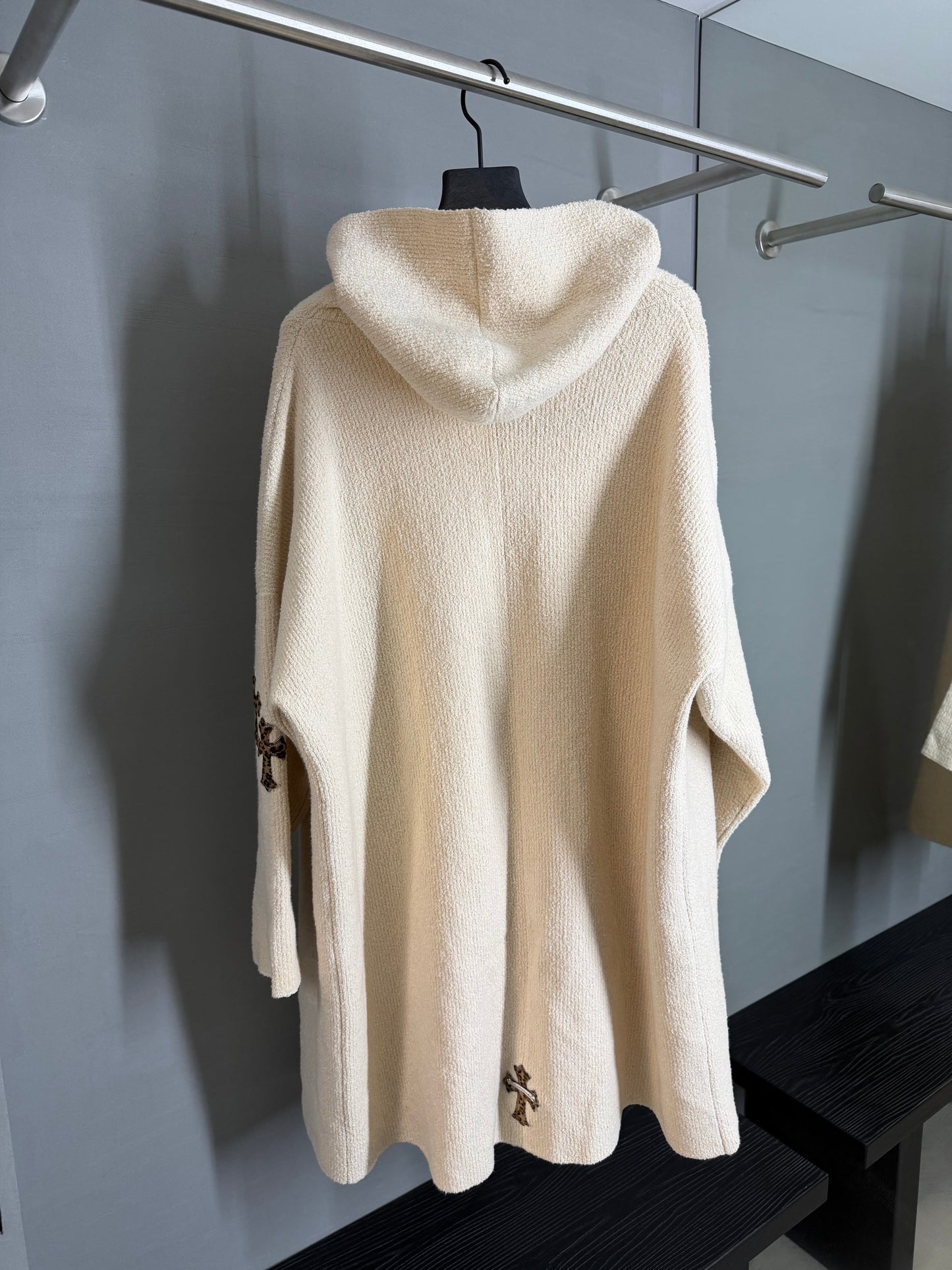 Chrome Hearts Leopard Cross Patch Cashmere Cardigan