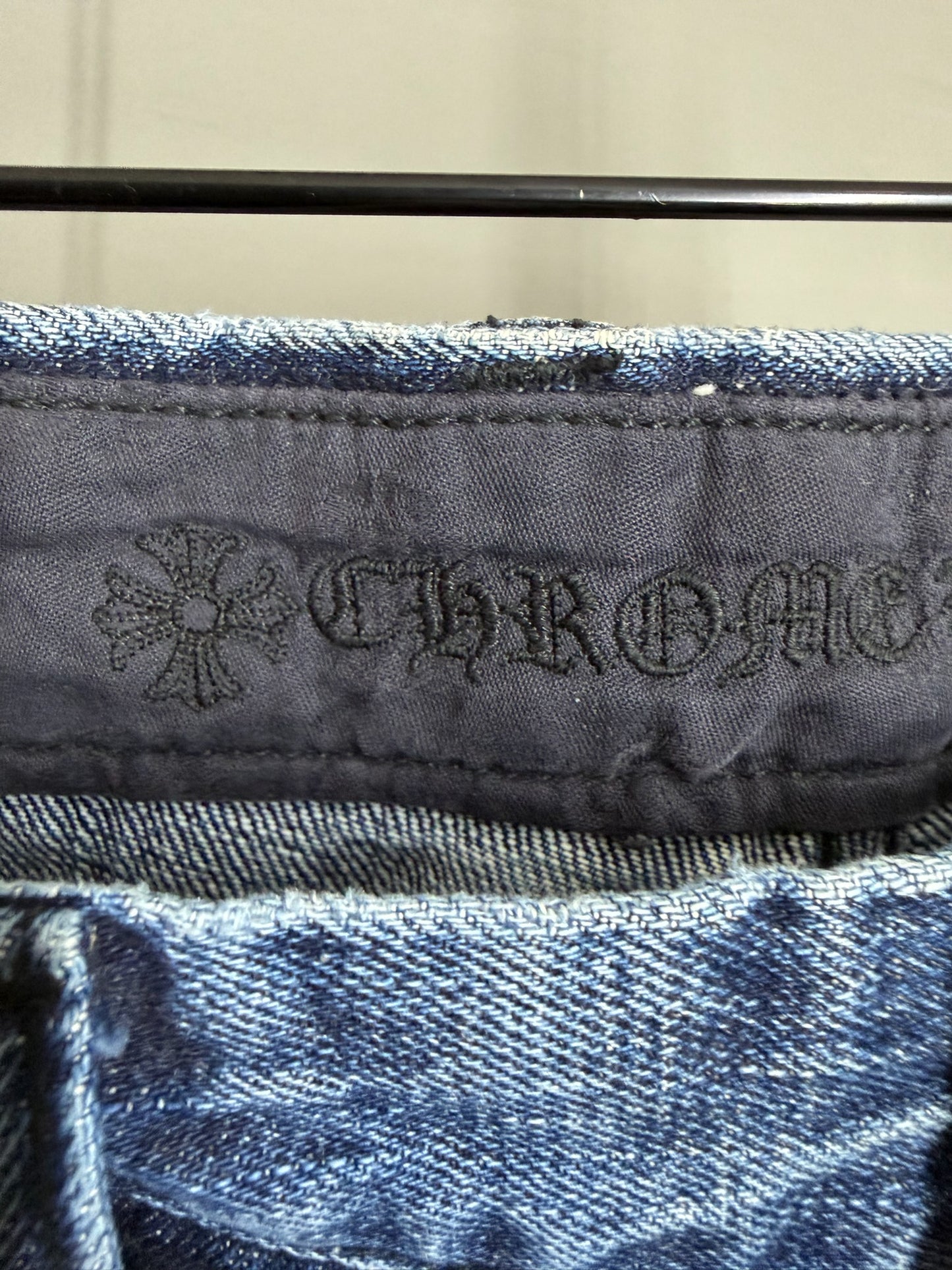 Chrome Hearts Cross Patch Fleur Knee Jeans