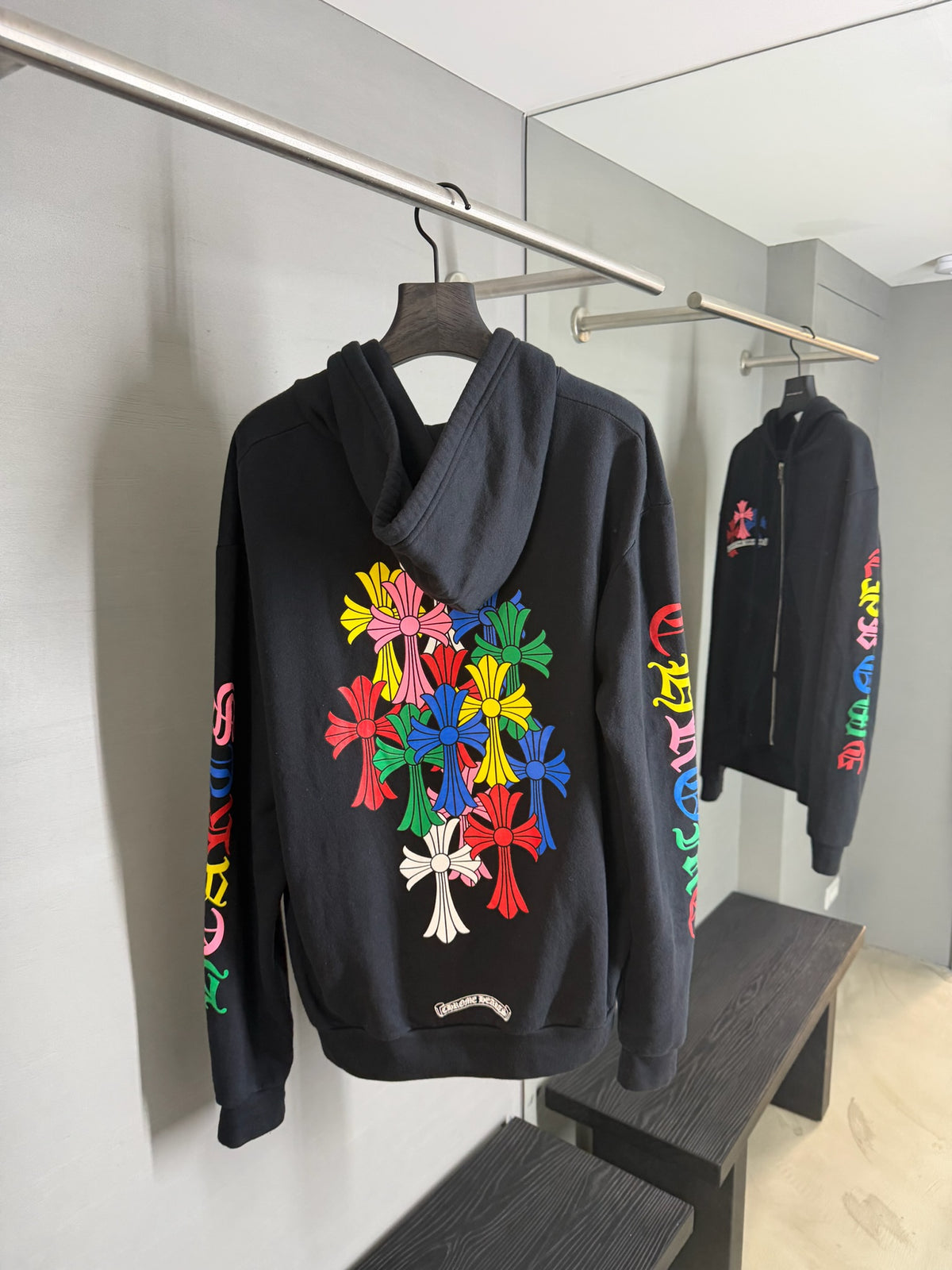 Chrome Hearts Multicolor Cemetery Cross Zip-Up Hoodie