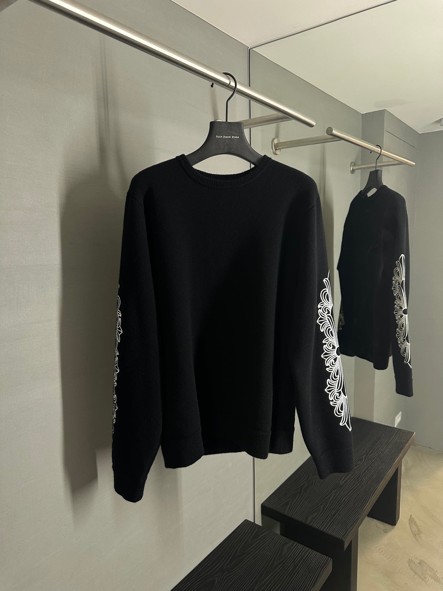 Chrome Hearts Cashmere Floral Knit Sweater