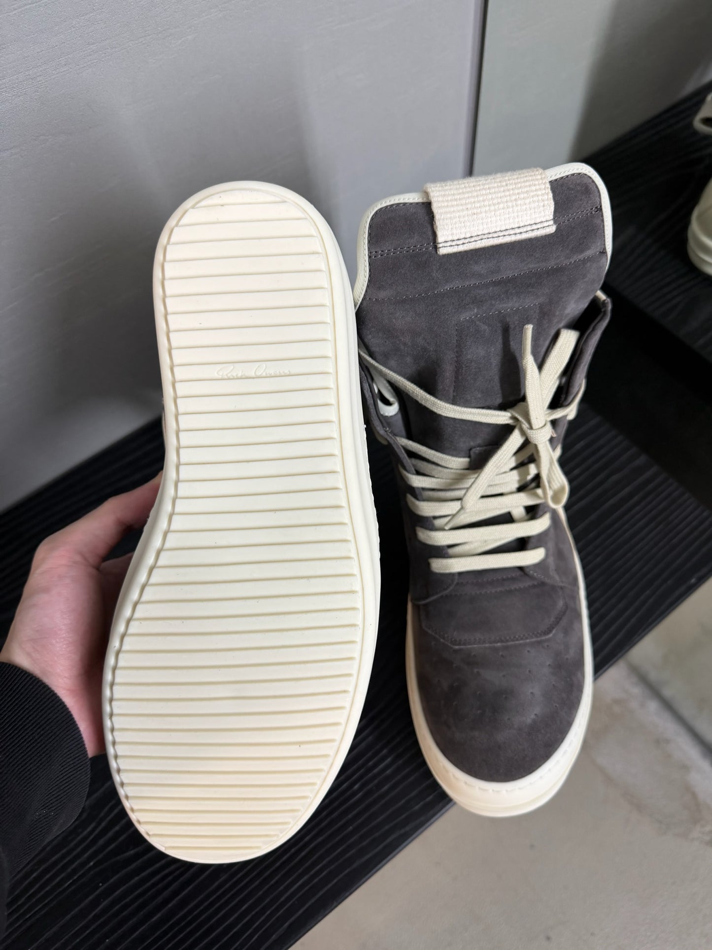 Rick Owens Geobasket suede sneakers