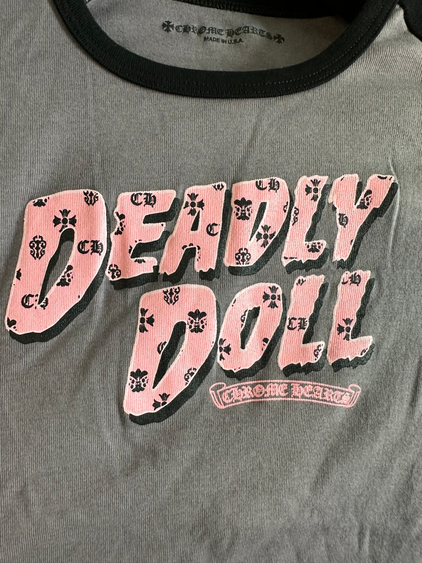 Chrome Hearts Deadly Doll Vine Heart Cropped T-shirt