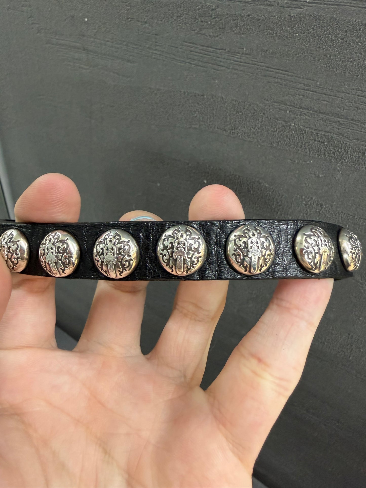 Chrome Hearts Vine Dagger Leather Bracelet