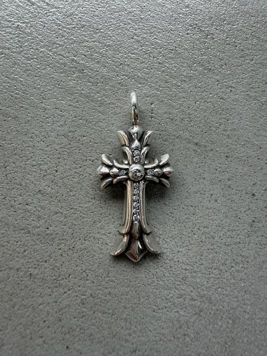 Chrome Hearts DBL Double Cross Pendant with Diamonds
