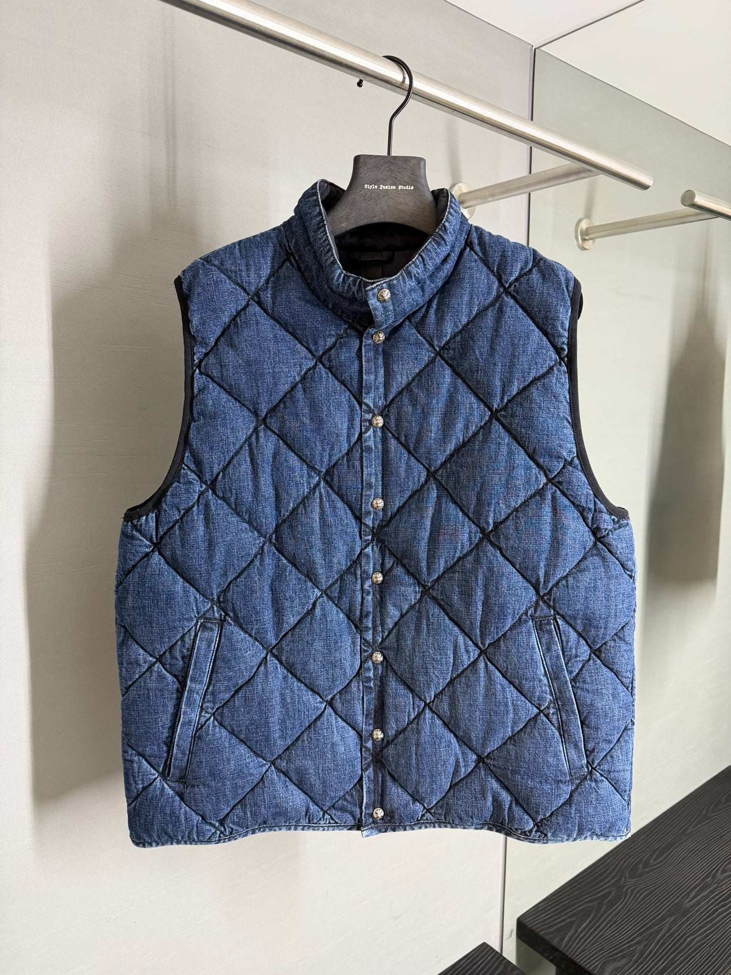 Chrome Hearts Teenage Kicks Quilted Denim Vest