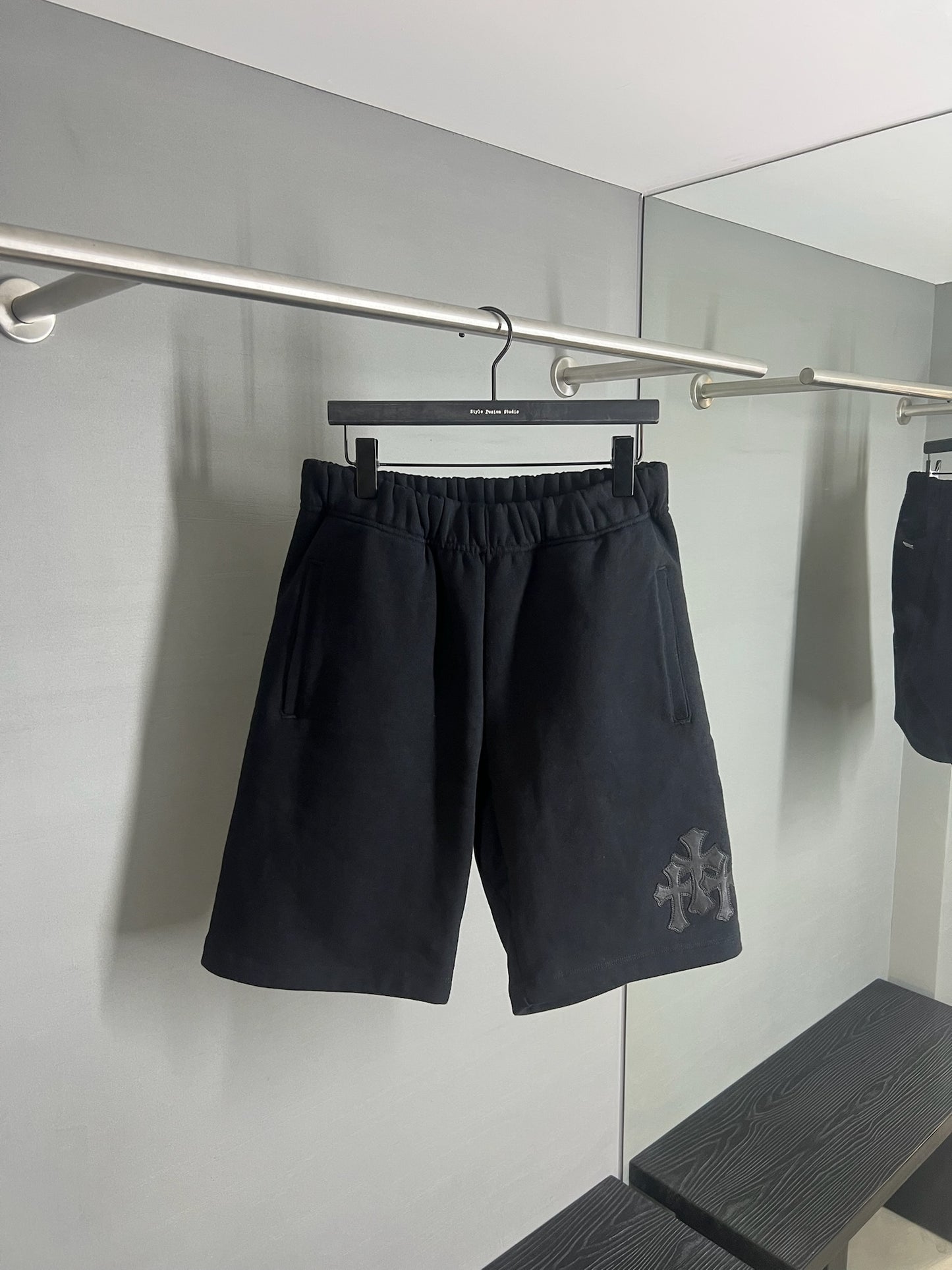 Chrome Hearts Paper Jam Leather Patch Sweat Shorts