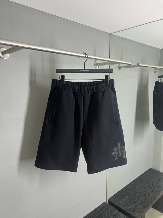 Chrome Hearts Paper Jam Leather Patch Sweat Shorts