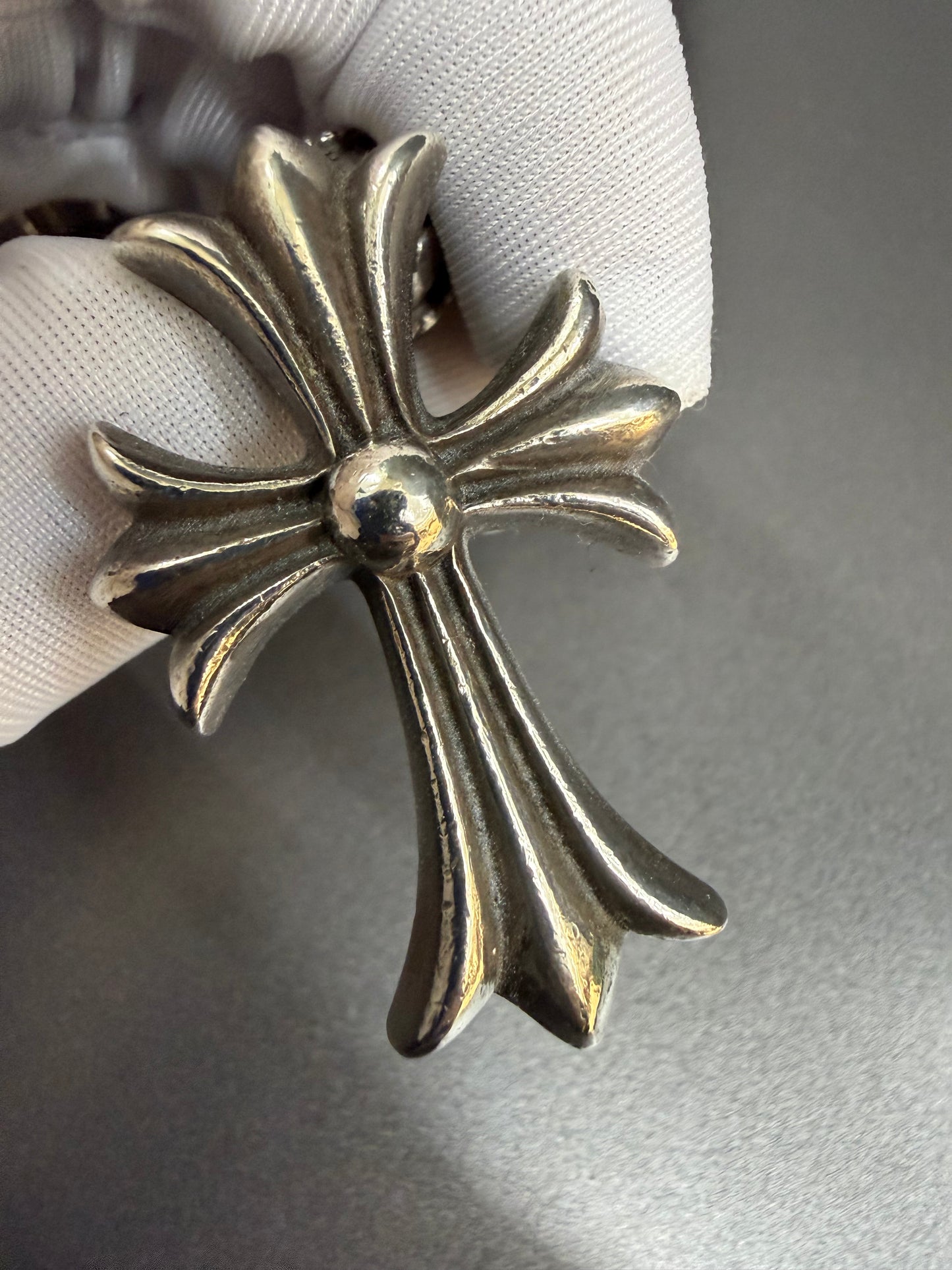 Chrome Hearts Cross Pendant Leather Braided Necklace