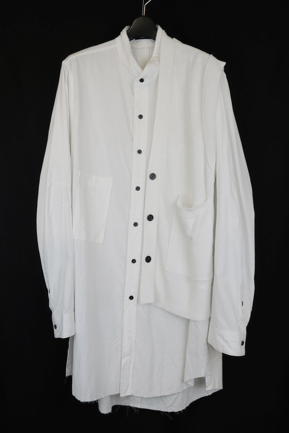 NUDE:MM 80/2 Broad Shirt With 7GG Kint Half Vest