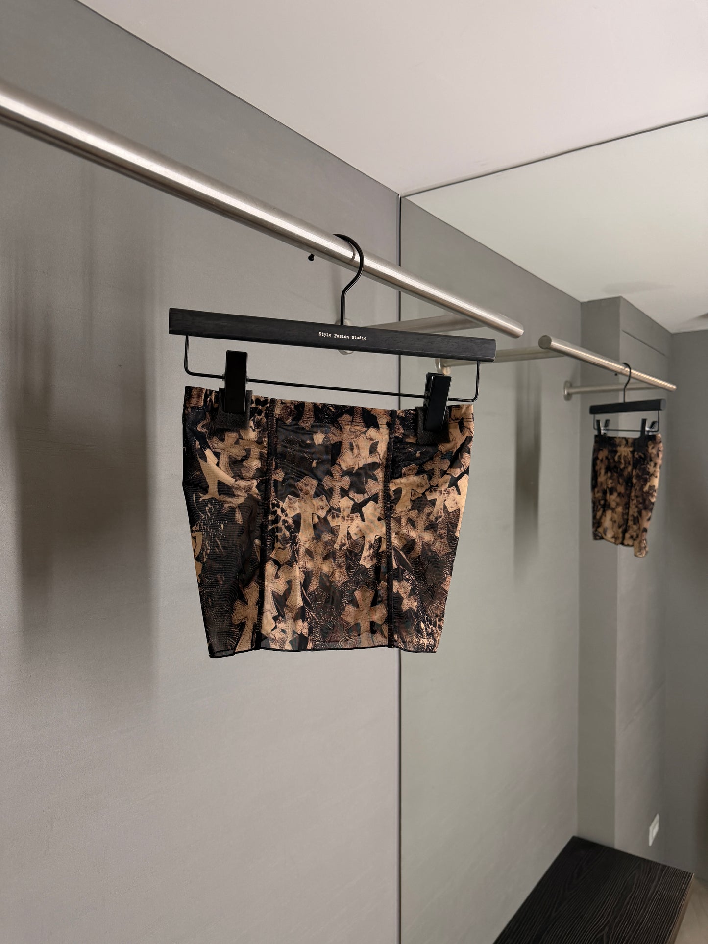 Chrome Hearts All Over Cross Printed Mesh Tube Top