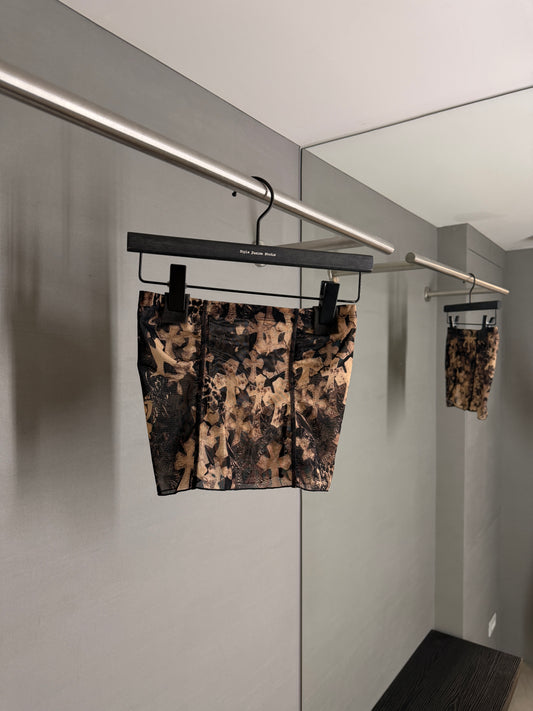 Chrome Hearts All Over Cross Printed Mesh Tube Top