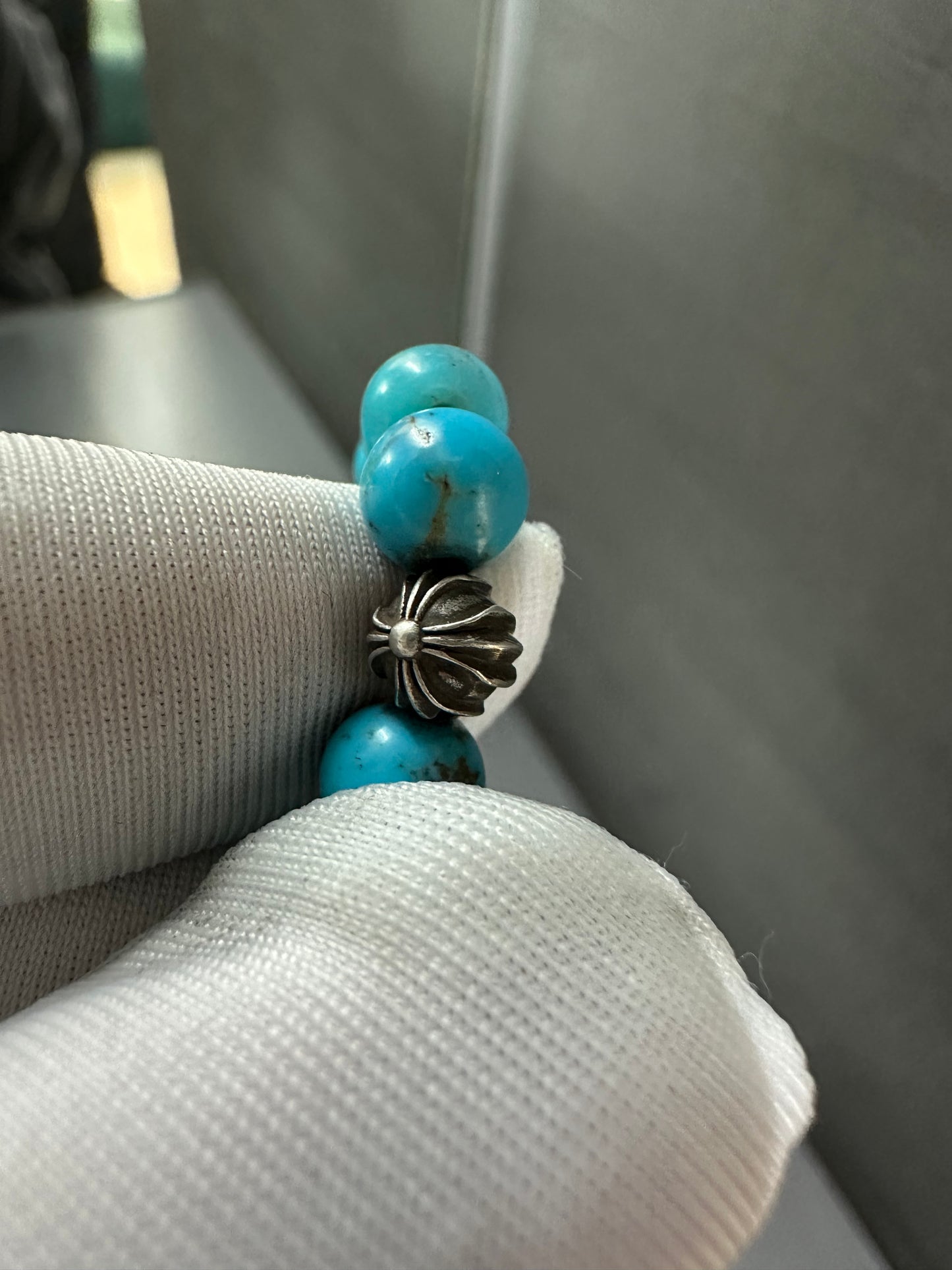 Chrome Hearts Turquoise Heart Ball Bracelet 6mm
