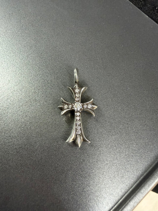 Chrome Hearts Tiny Cross Pendant with Diamonds