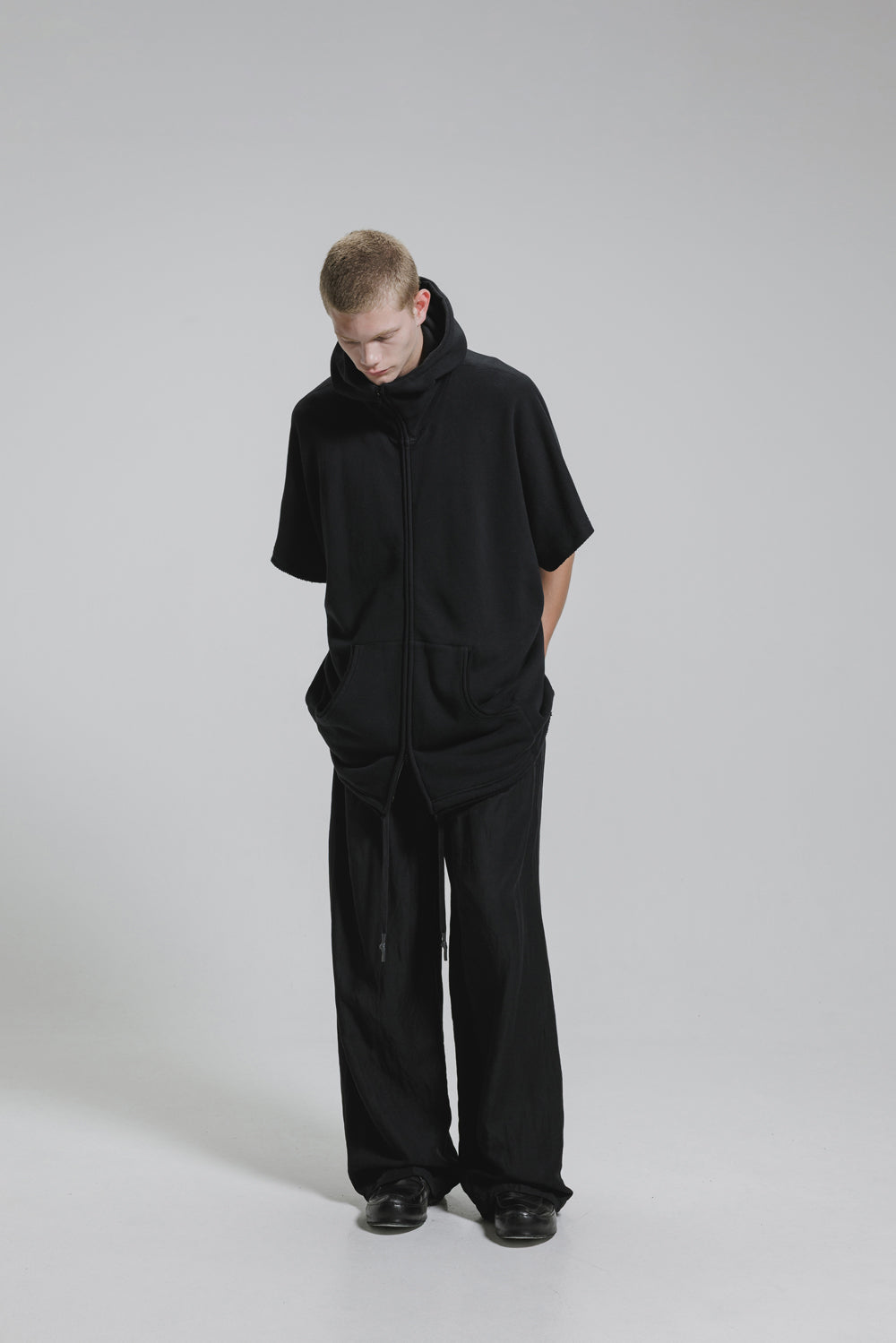 NUDE:MM 30/7 French Terry Oversized Zip Up Hoodie (Detachable Sleeves)