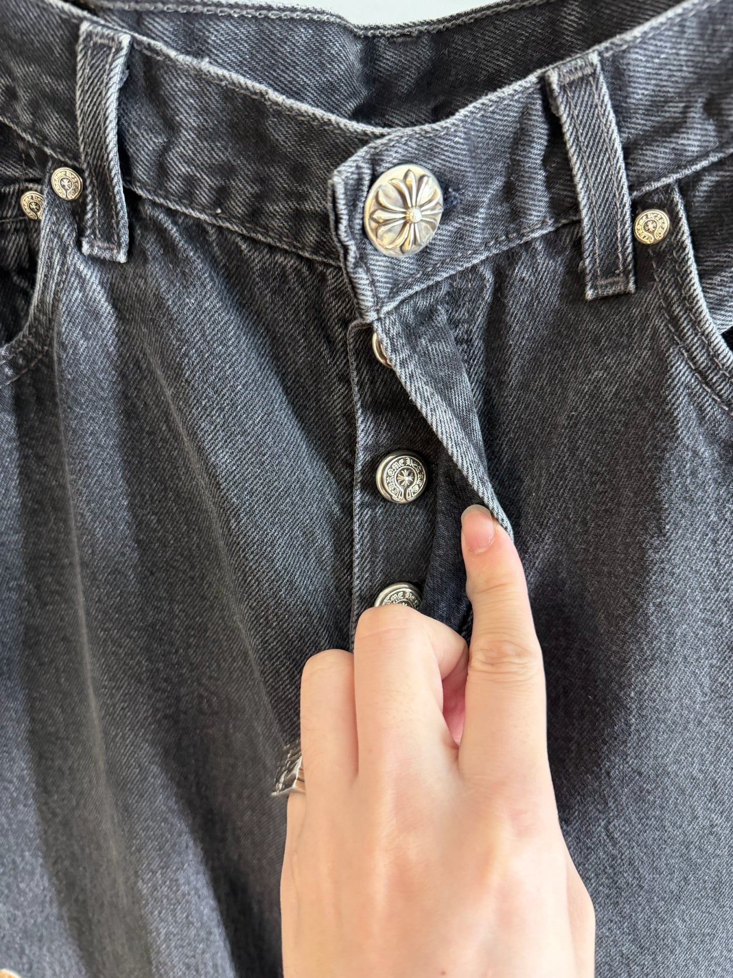 Chrome Hearts Leopard Cross Patch 501 Jeans