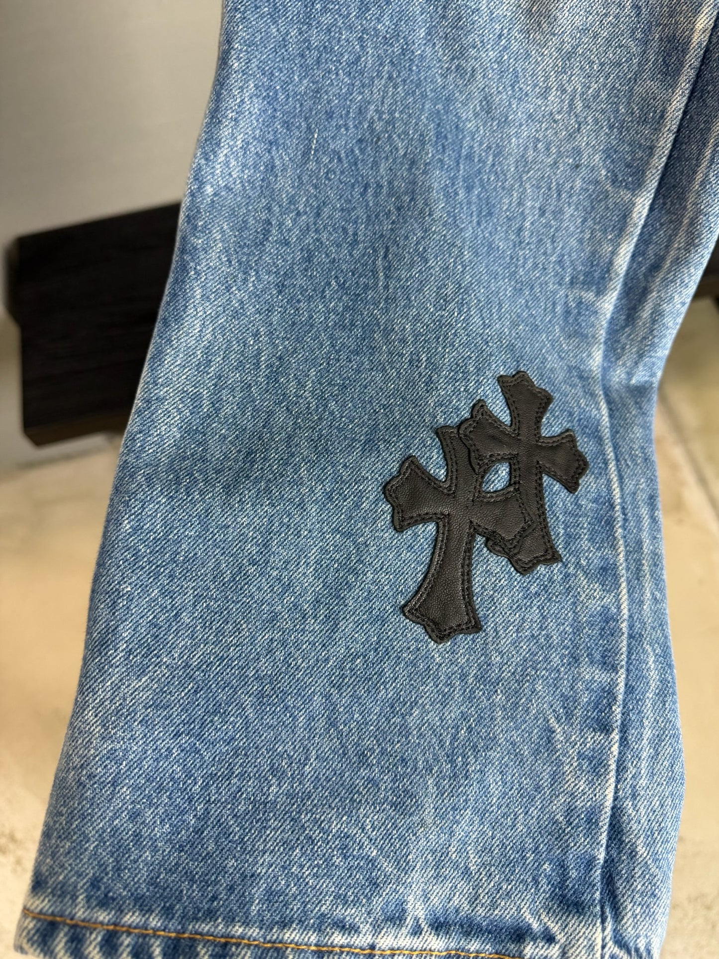 Chrome Hearts Levi’s 505 Cross Patch Jeans