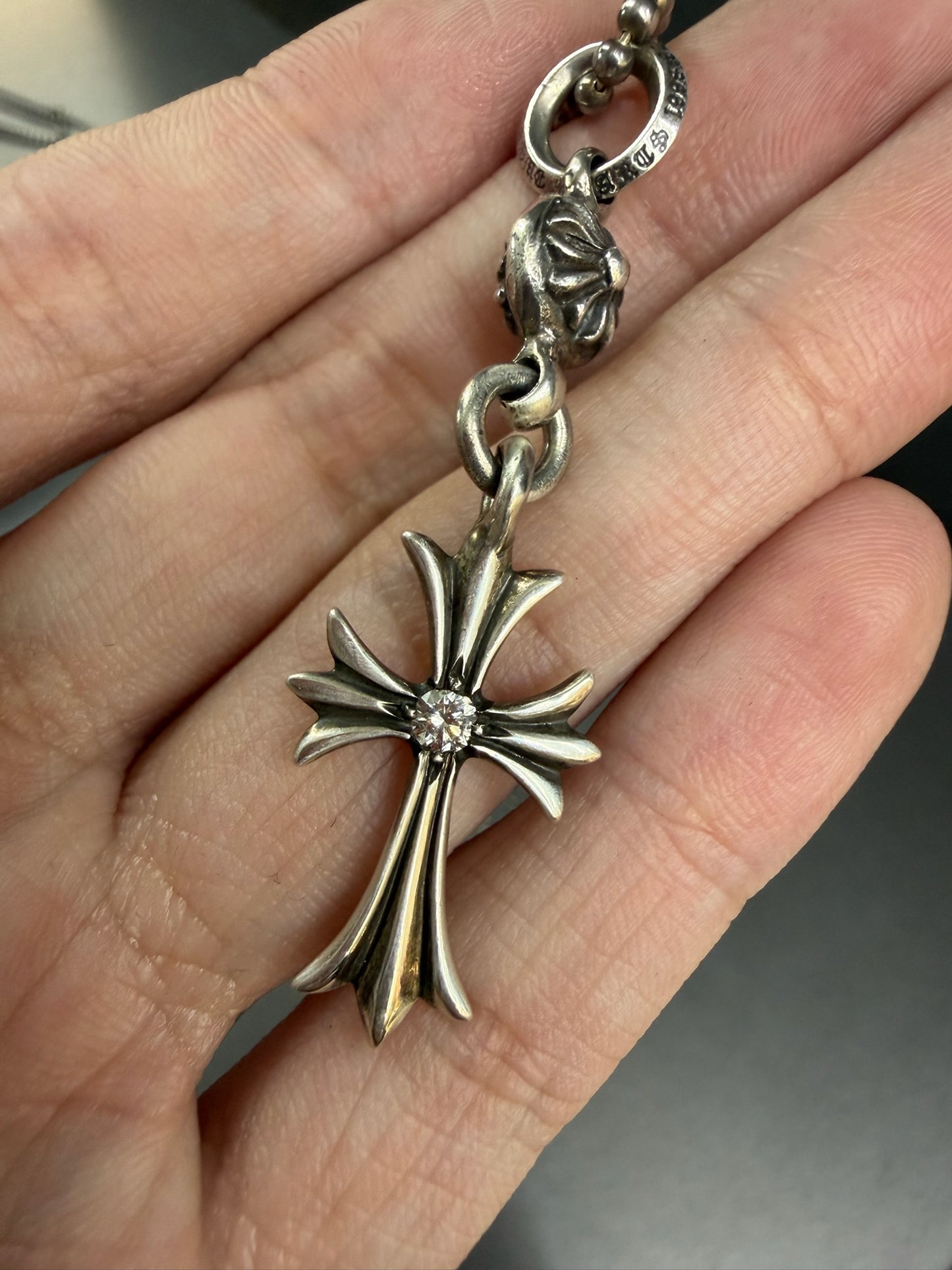 Chrome Hearts Cross Ball Necklace  with Diamond