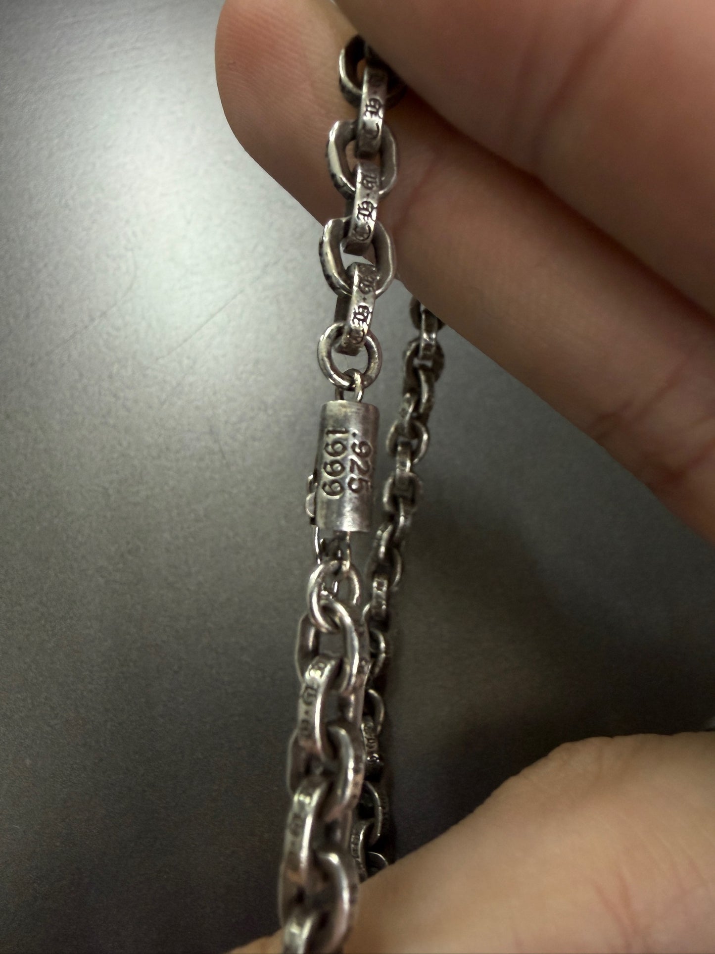 Chrome Hearts Diamond Paced Filigree Cross Pendant with Paperchain