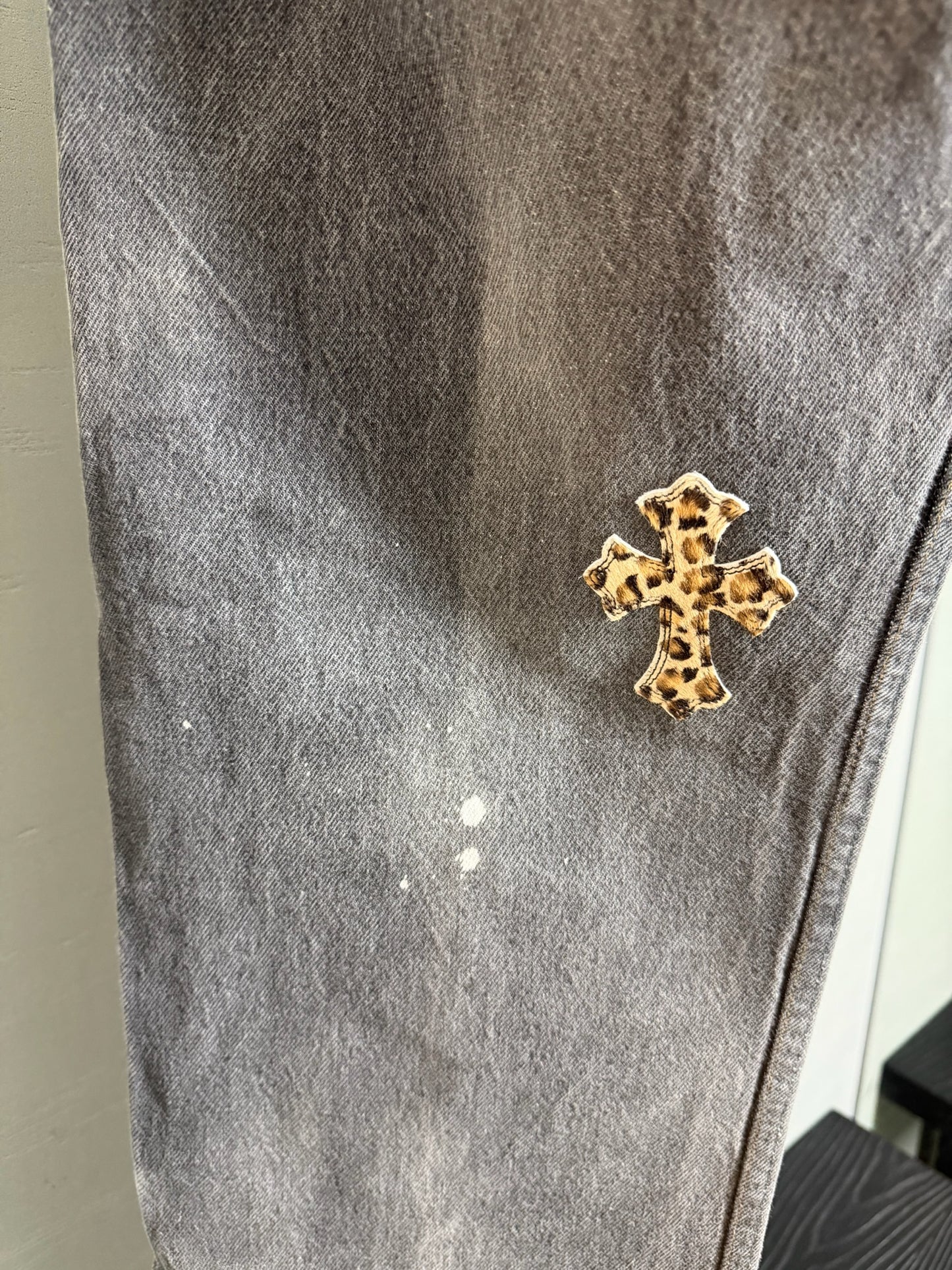 Chrome Hearts Leopard Patch 501 Jeans