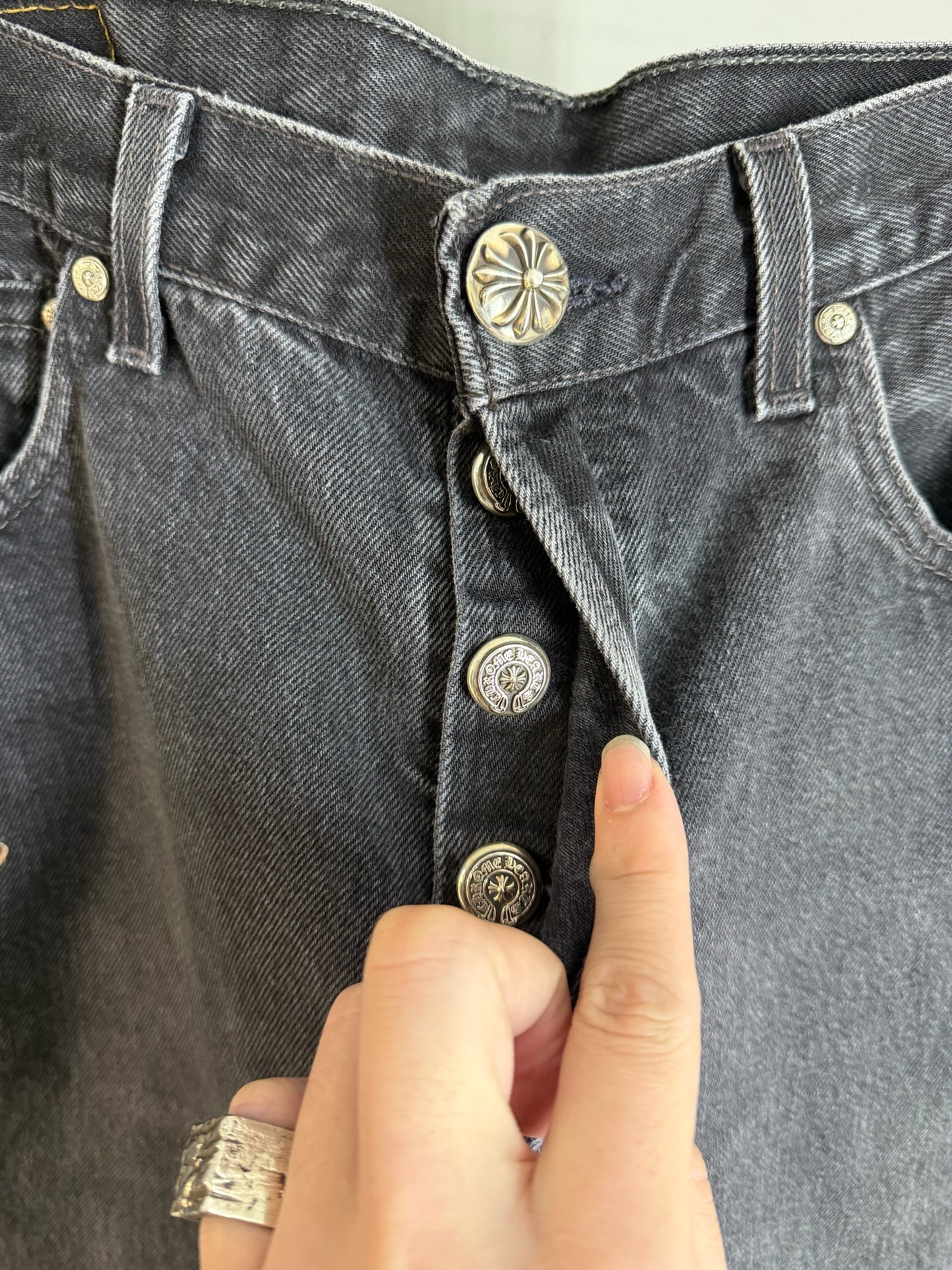 Chrome Hearts Leopard Cross Patch 501 Jeans
