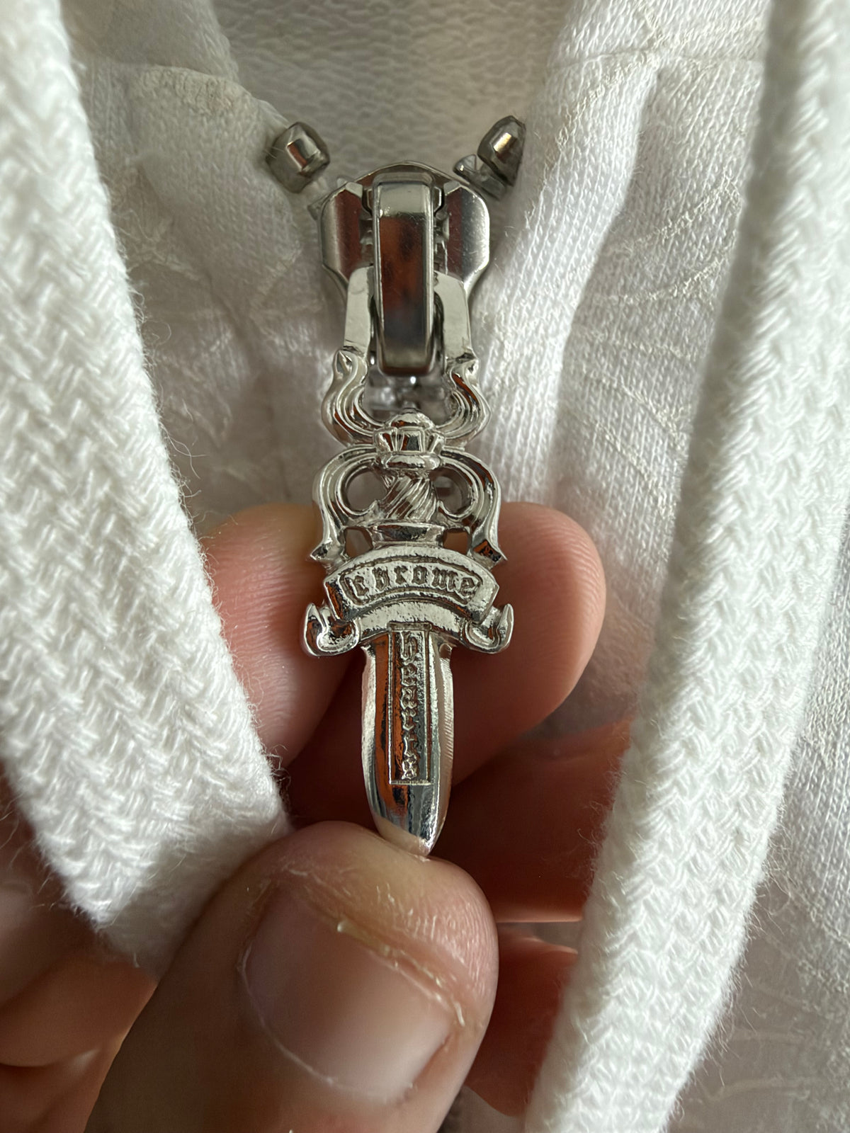 Chrome Hearts Gothic Vertical Horseshoe Zip-Up
