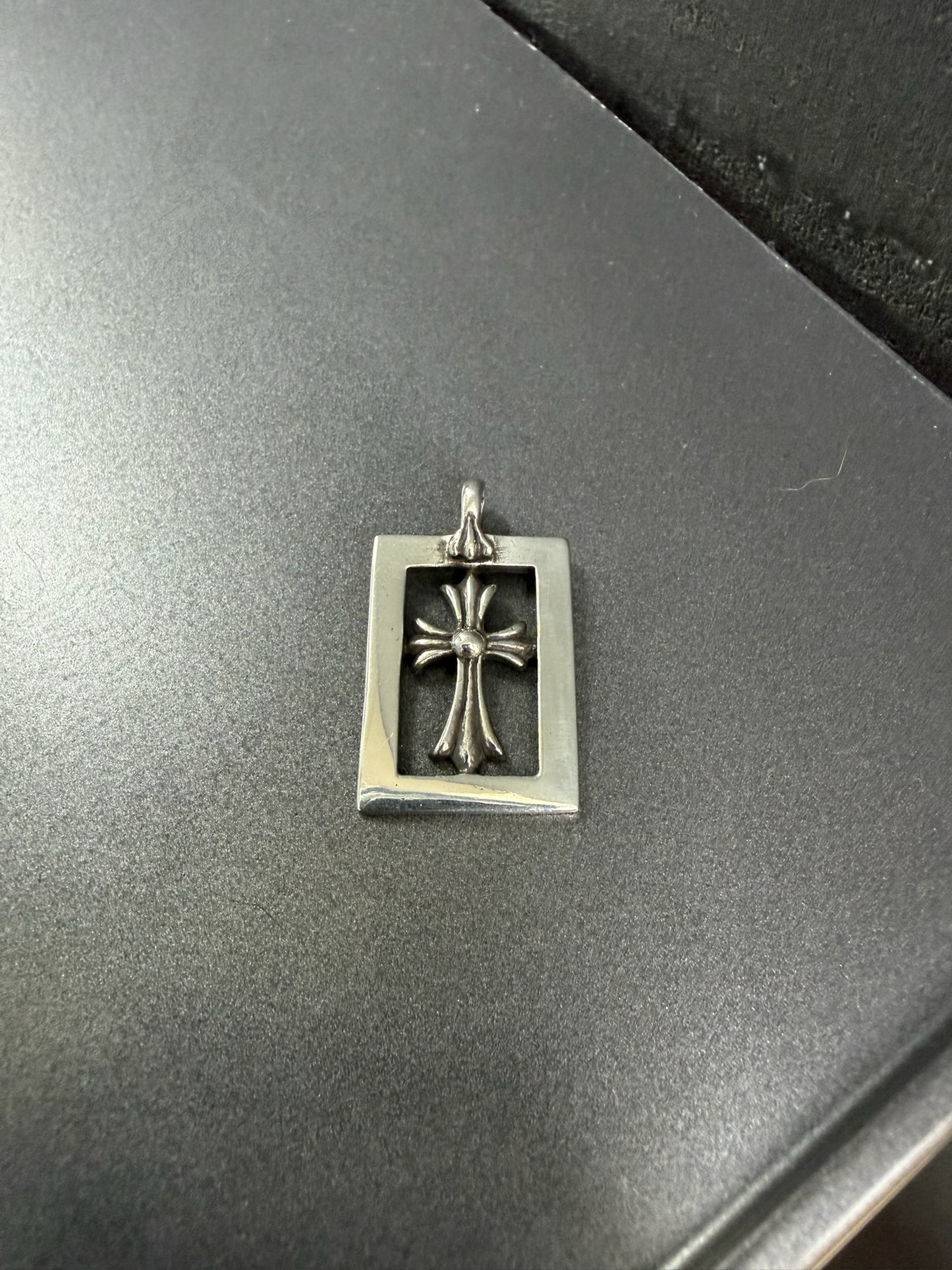 Chrome Hearts Baby Fat Cross Frame Tag Pendant