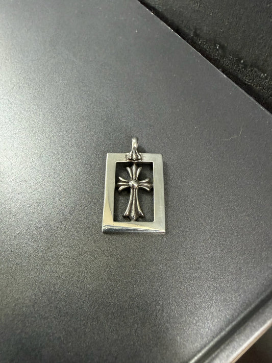 Chrome Hearts Baby Fat Cross Frame Tag Pendant