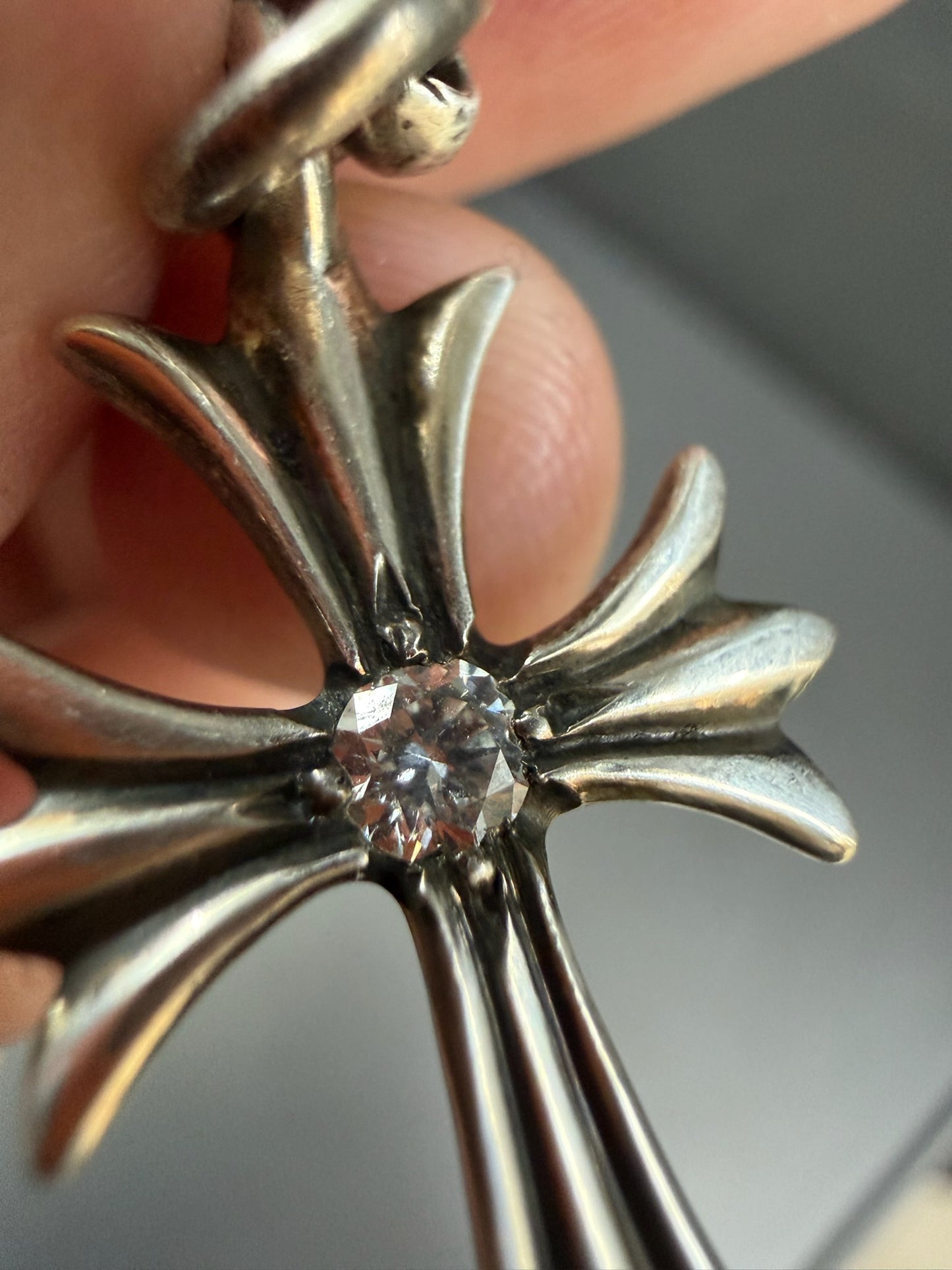 Chrome Hearts Cross Ball Necklace  with Diamond