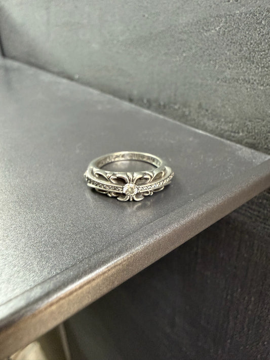 Chrome Hearts Baby Classic Floral Cross Ring with Diamonds