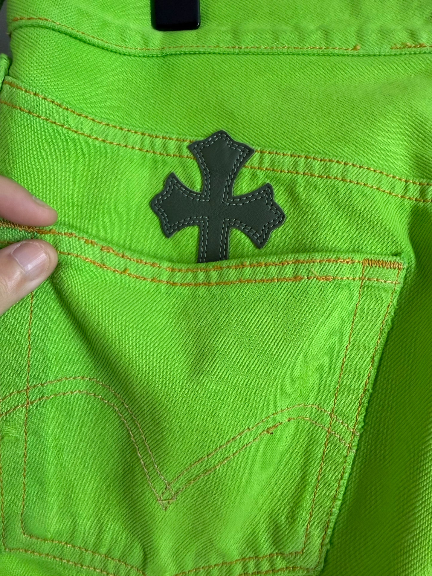 Chrome Hearts x Matty Boy “Sex Records” Cemetery Cross Patch 501 Jeans