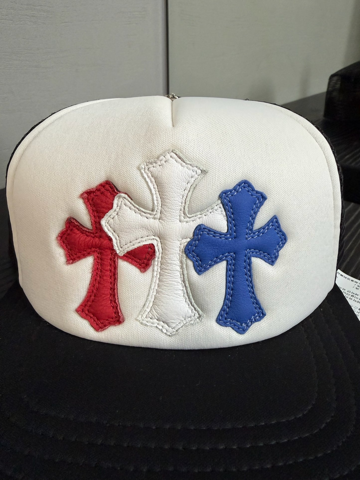 Chrome Hearts Leather Cross Patch Trucker Hat