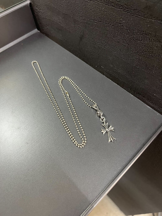 Chrome Hearts Ball Tiny Cross Pendant with Ball Chain