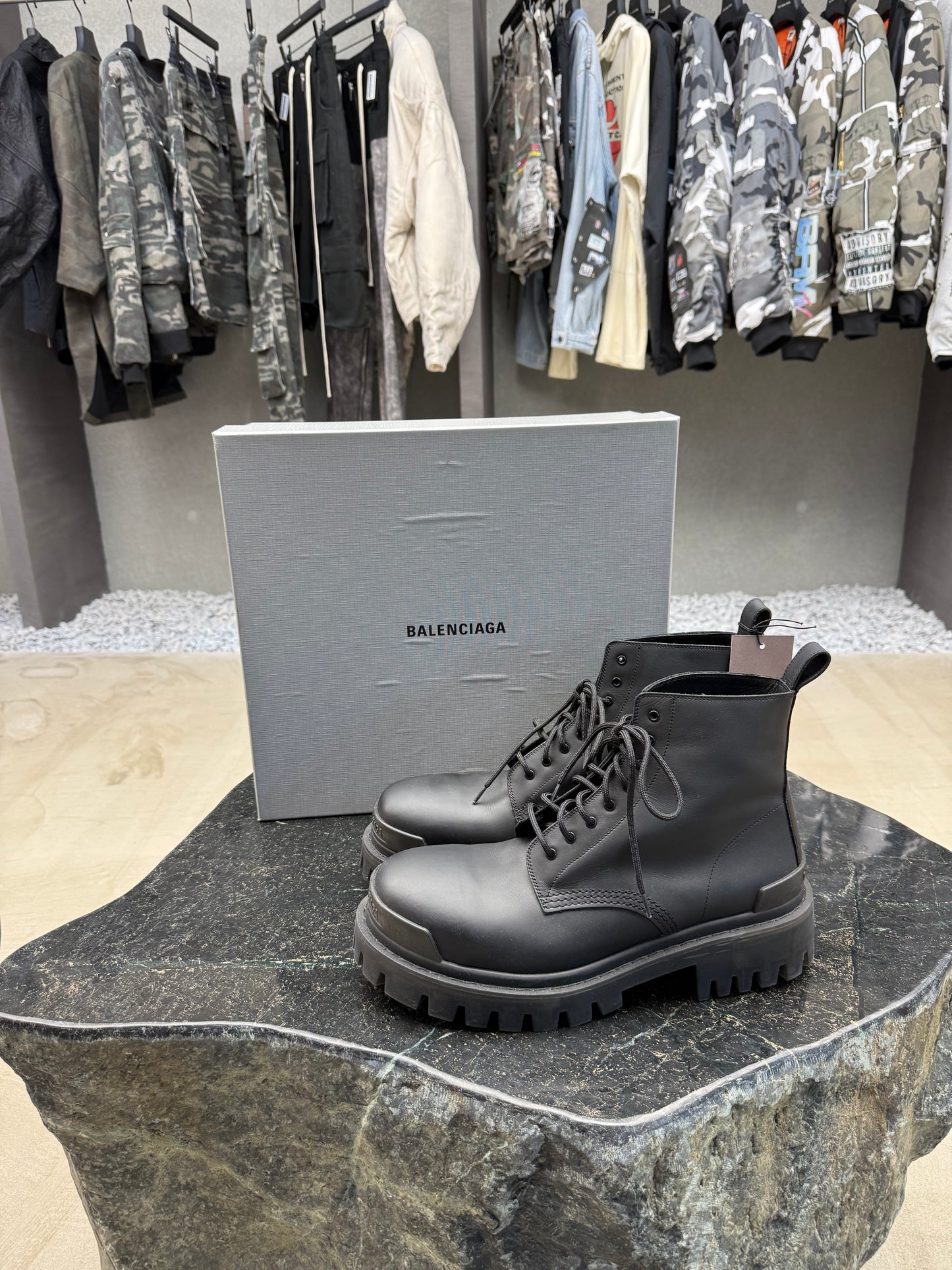 Balenciaga strike combat boots