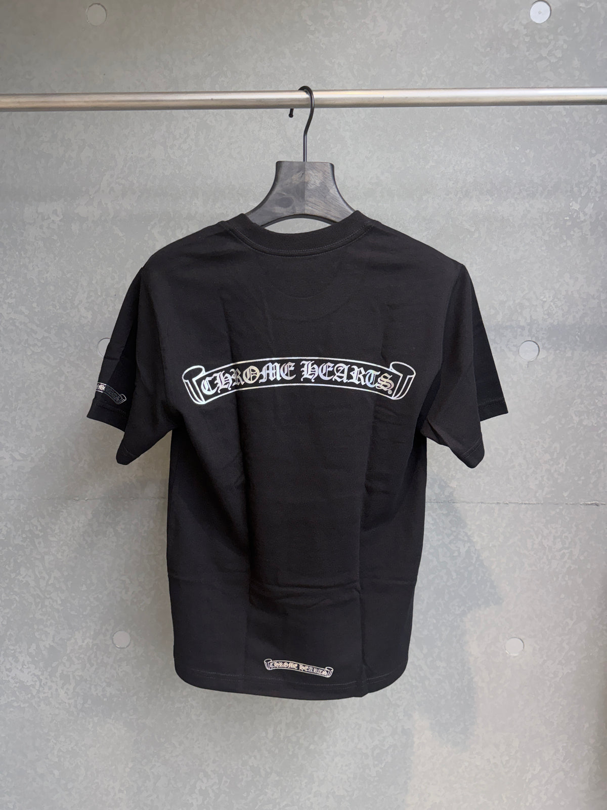 Chrome Hearts Silver Scroll Logo Pocket T-Shirt